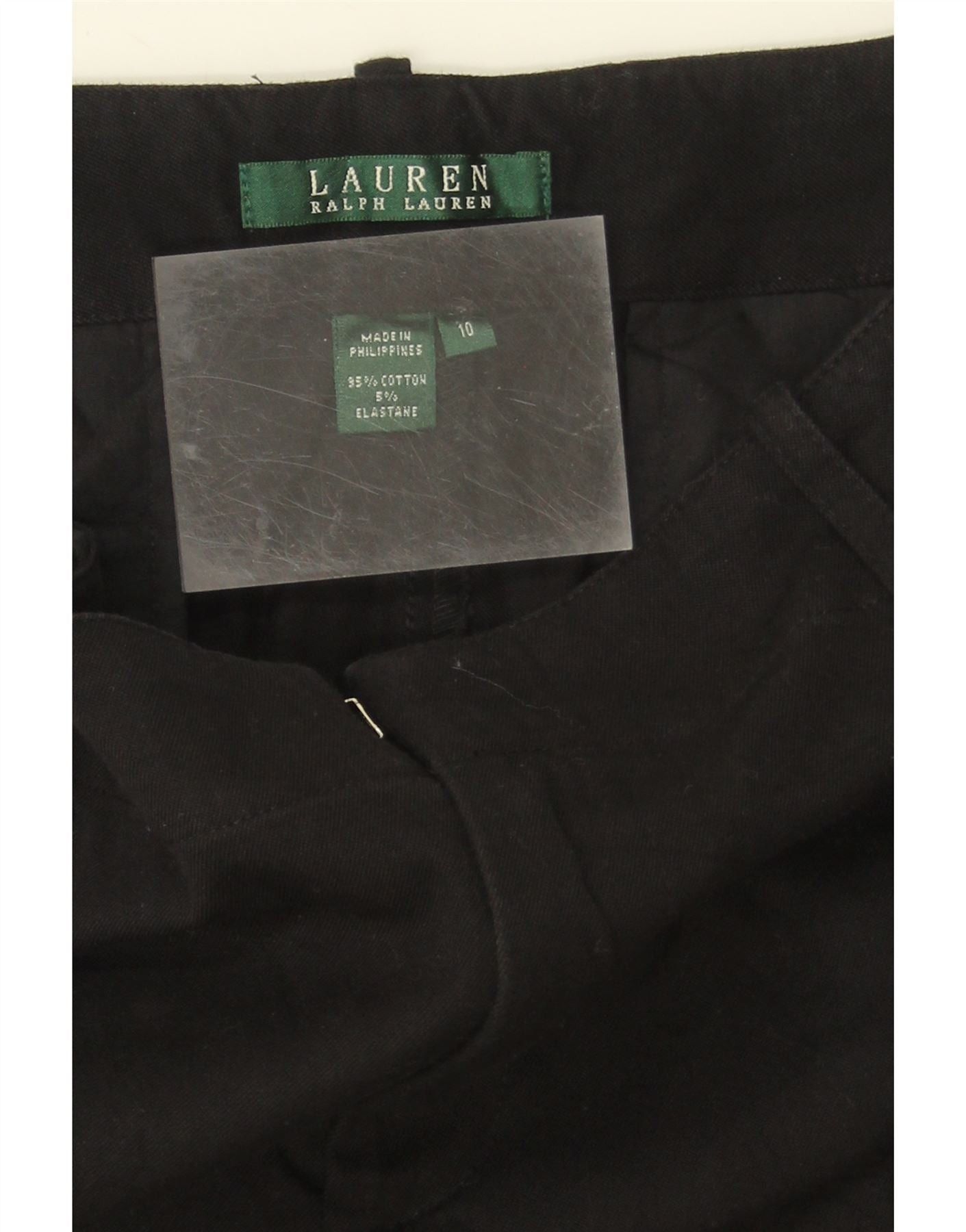 Ralph Lauren Womens Straight Chino Trousers US 10 Large W32 L31 Black Size 28" / US 6 / IT 42 - 3 Thumbnail