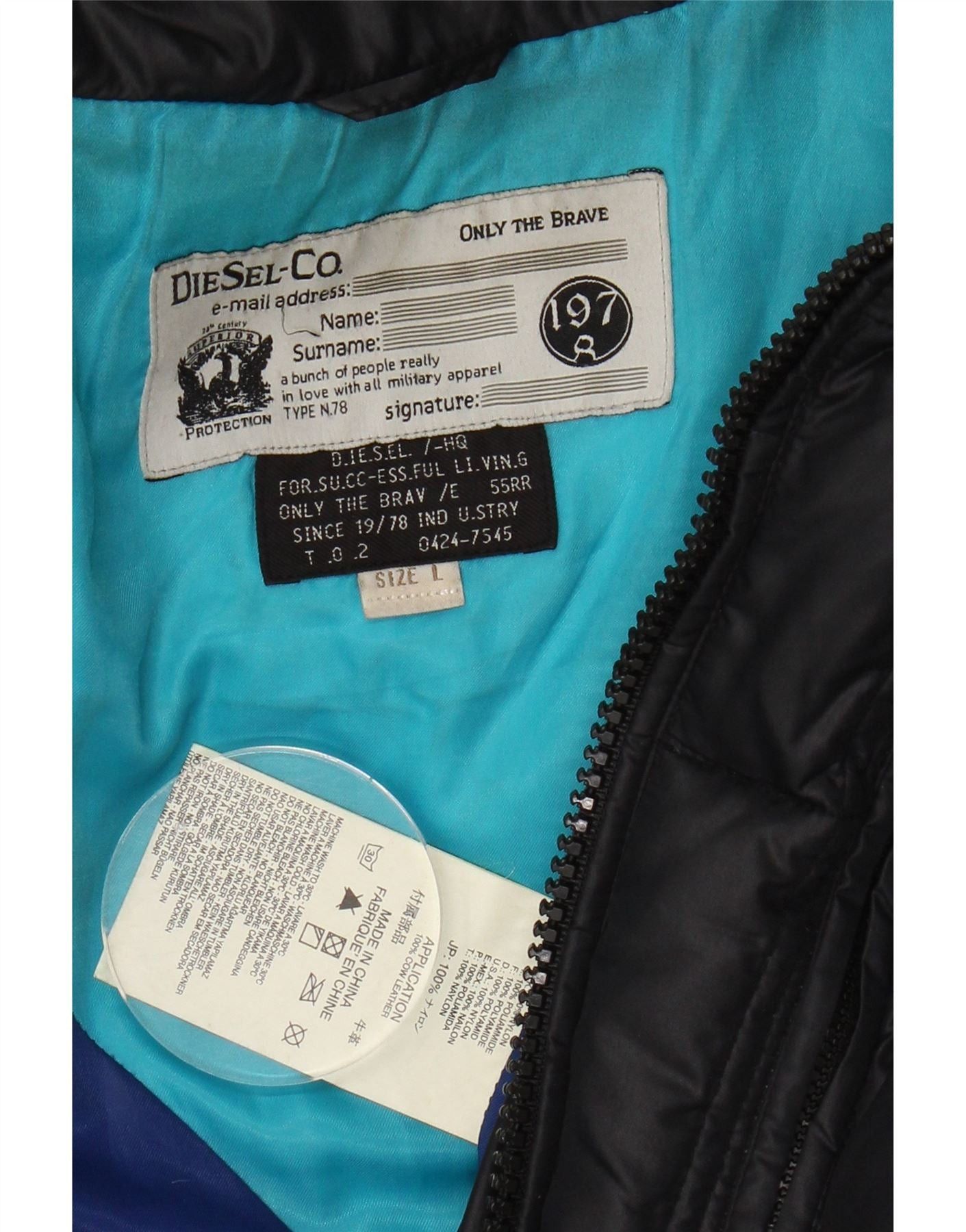 Diesel Womens Padded Jacket UK 16 Large Black Nylon Size L / US 10 / IT 46 - 5 Thumbnail
