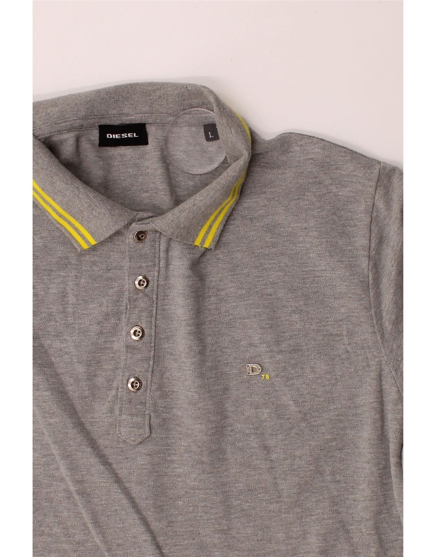 Diesel Mens Polo Shirt Large Grey Size US L / EU 52-54 / 3 - 3 Thumbnail