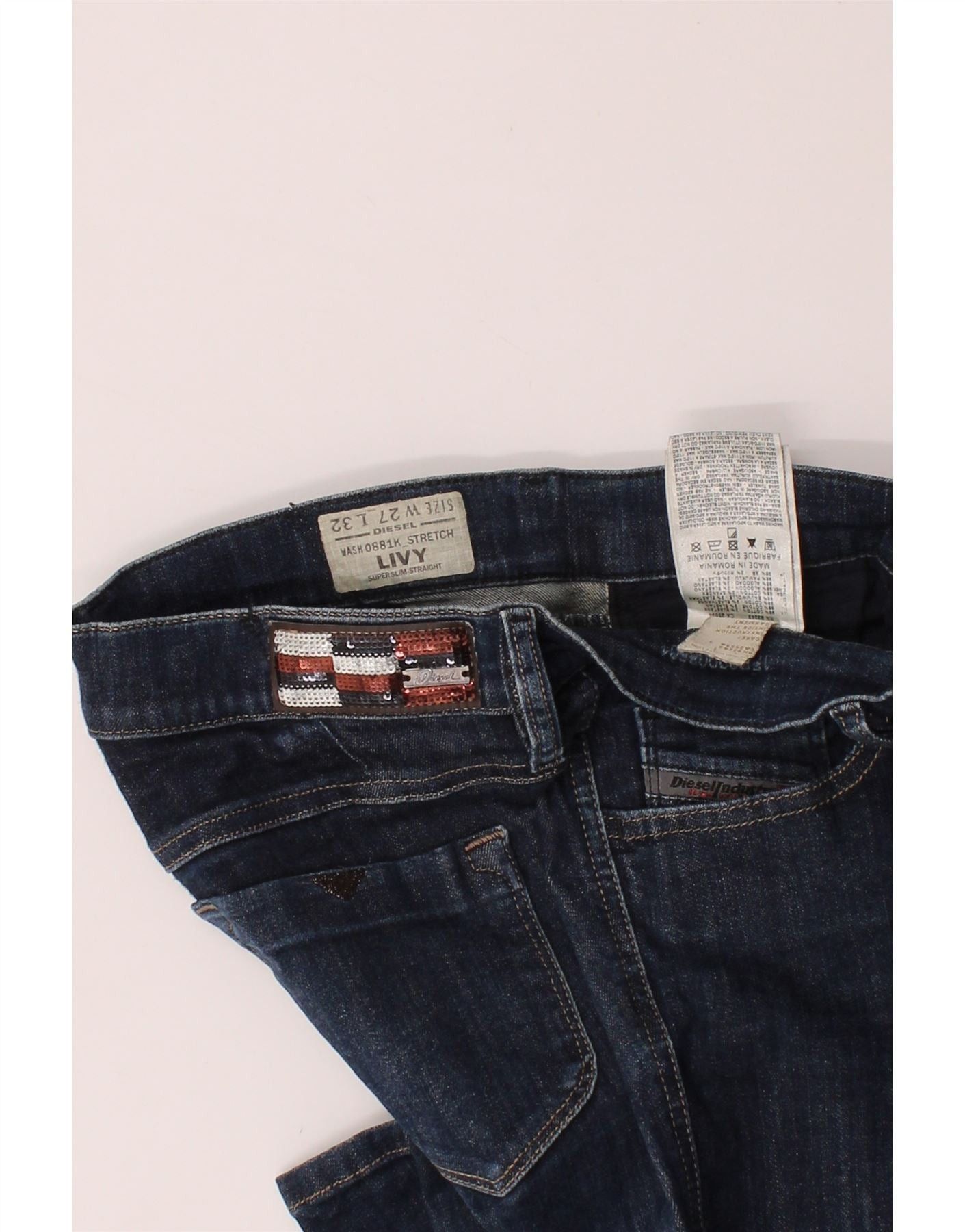 Diesel Womens Livy Super Slim Straight Jeans W27 L32 Blue Cotton Size 42" / US 20 - 3 Thumbnail