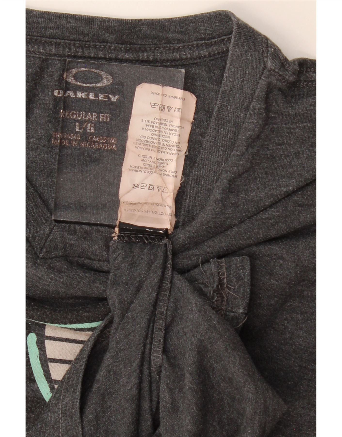 Oakley Mens Regular Fit Graphic T-Shirt Top Large Grey Cotton Size US L / EU 52-54 / 3 - 3 Thumbnail