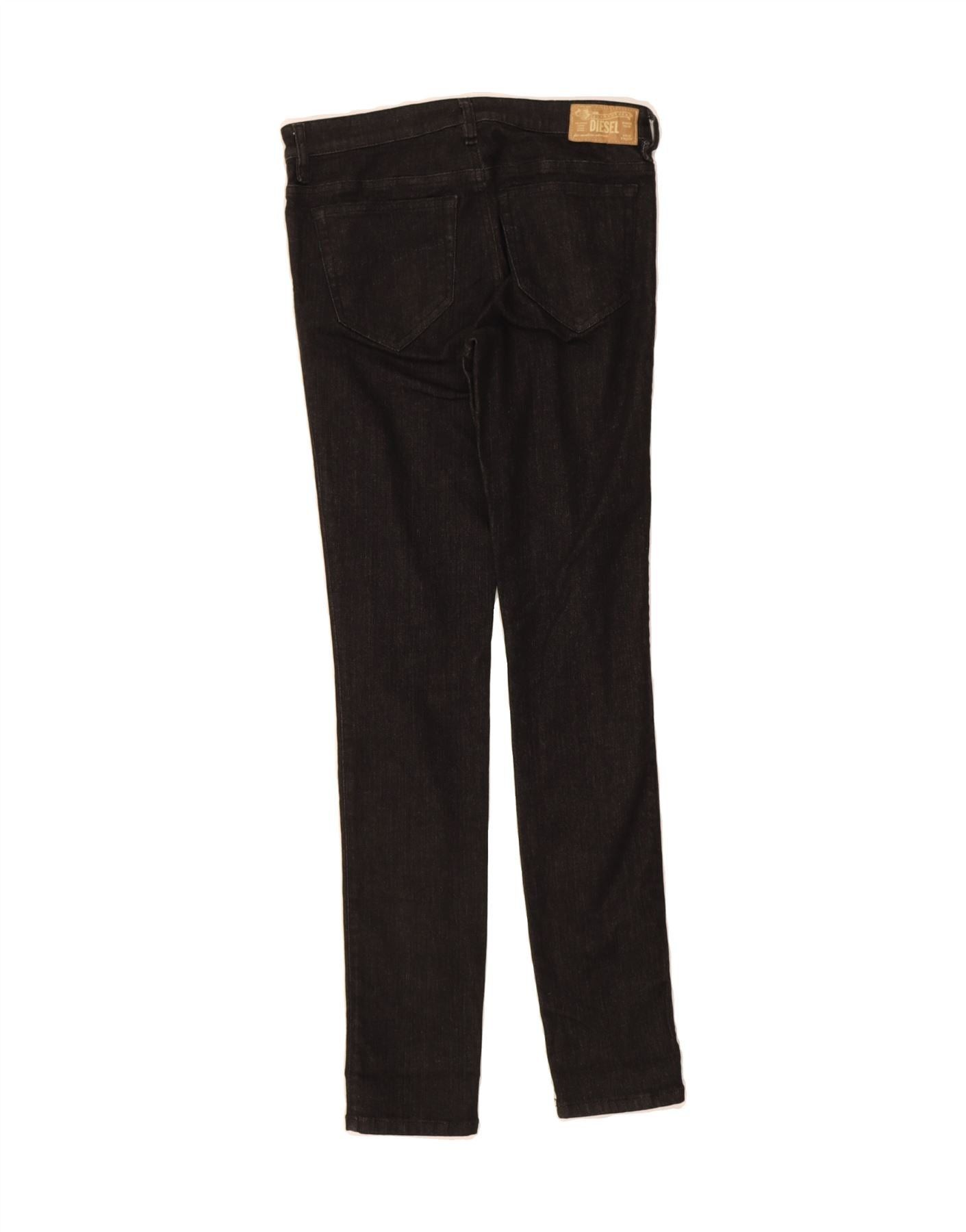 Diesel Womens Skinzee Regular Super Slim Skinny Jeans W30 L32 Black Size 24" / US 00 / IT 34 - 2 Thumbnail