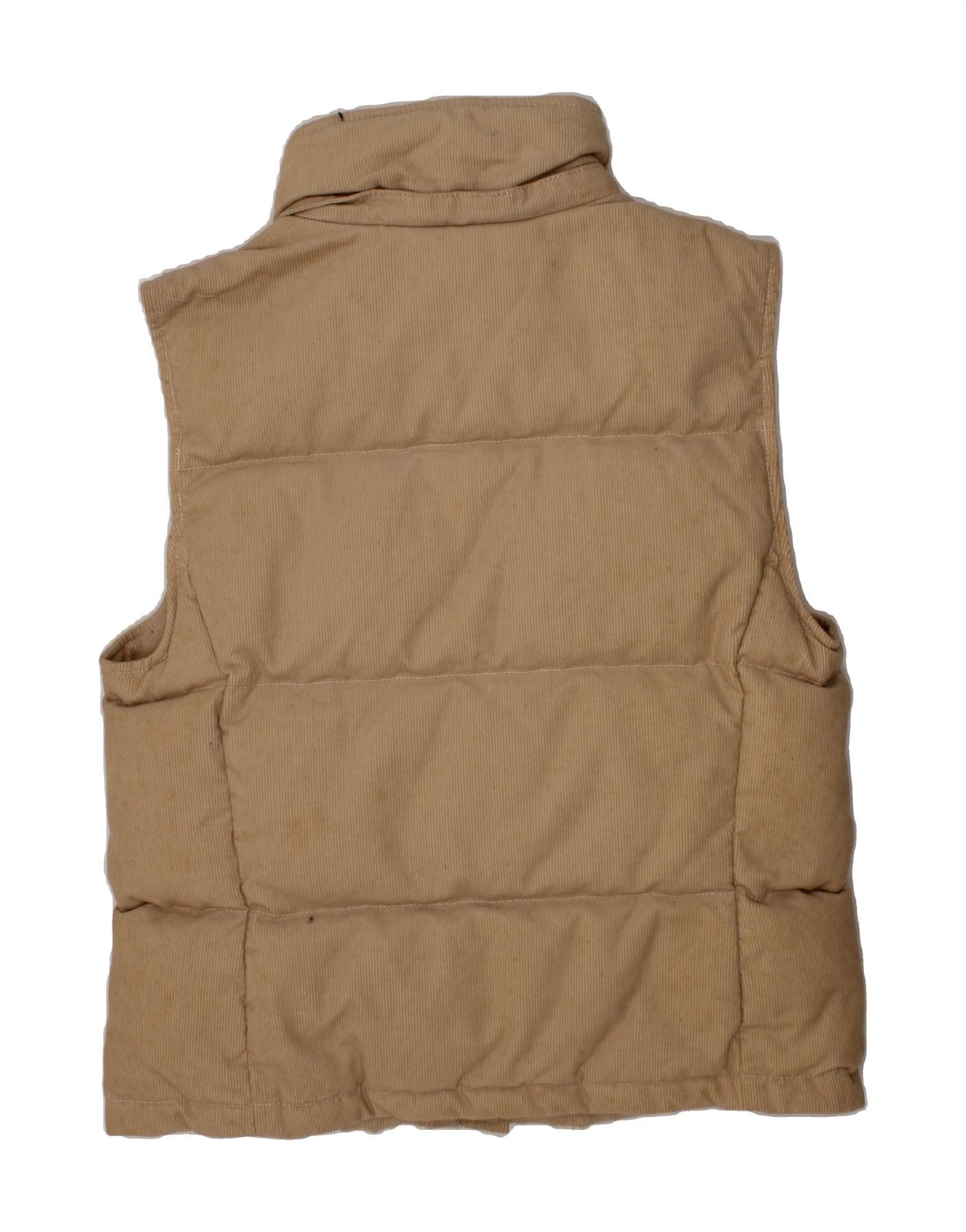 Ralph Lauren Womens Padded Gilet UK 14 Medium Beige Pinstripe Cotton Size M / US 6-8 / IT 42-44 - 2 Thumbnail