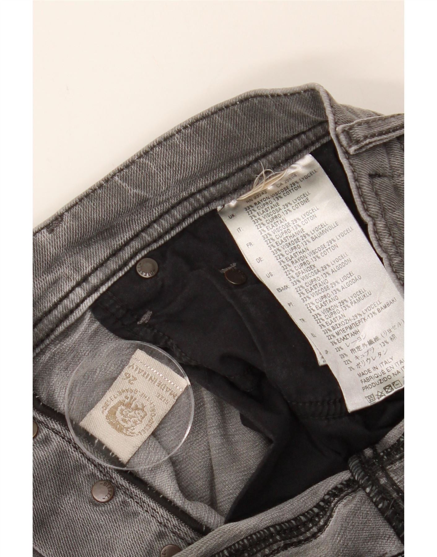 Diesel Womens Skinny Jeans W26 L30 Grey Rayon Size 42" / US 20 - 3 Thumbnail