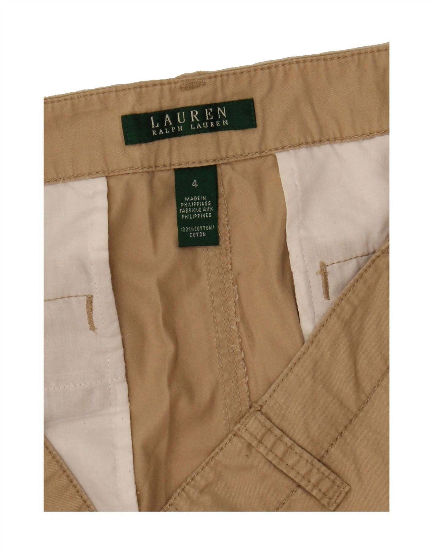 Ralph Lauren Womens Slim Chino Trousers US 4 Small W34 L31 Beige Cotton Size 25" / US 0 / IT 36 - 3 Thumbnail