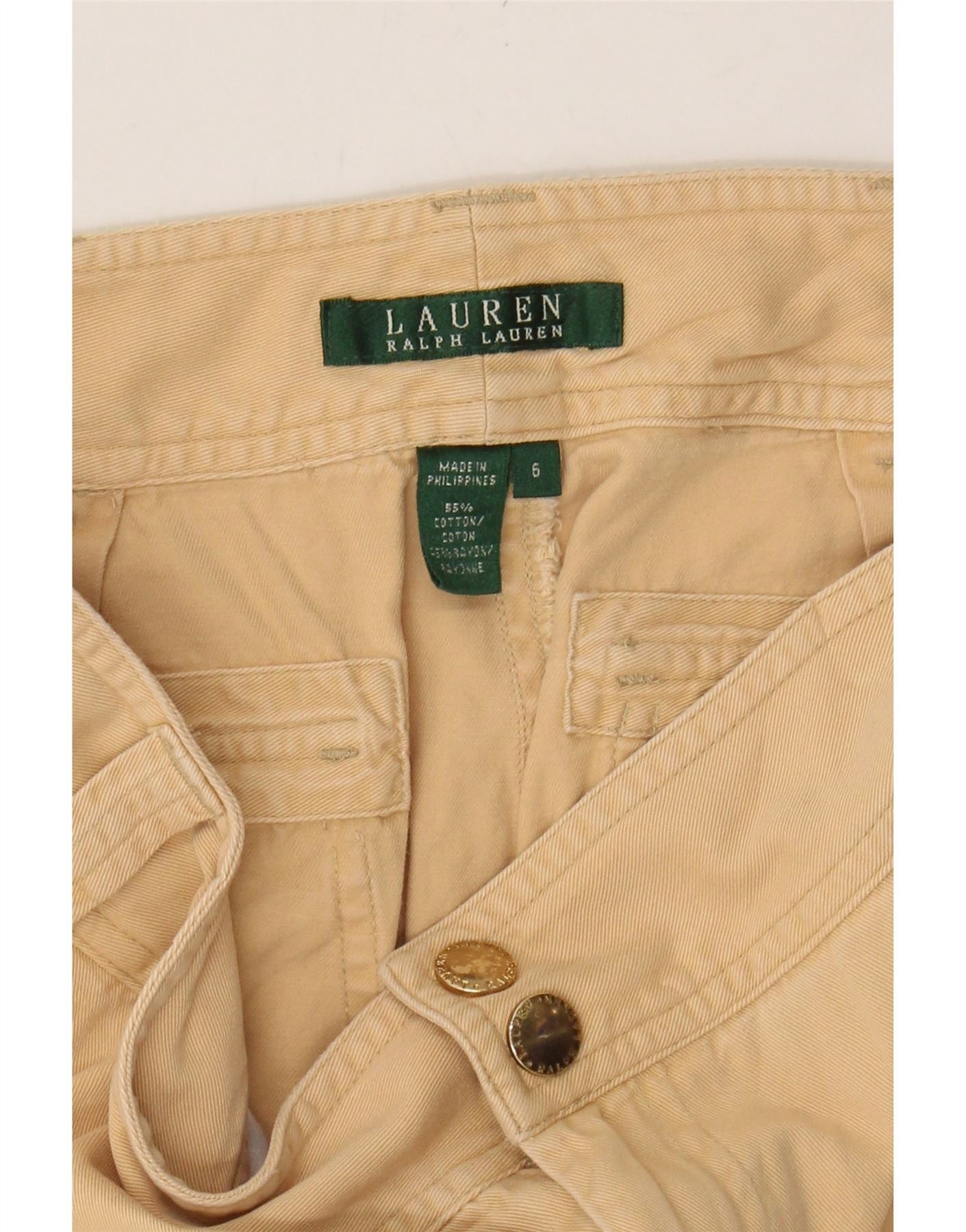Ralph Lauren Womens Straight Cargo Trousers US 6 Medium W28 L26 Beige Size 26" / US 2 / IT 38 - 5 Thumbnail