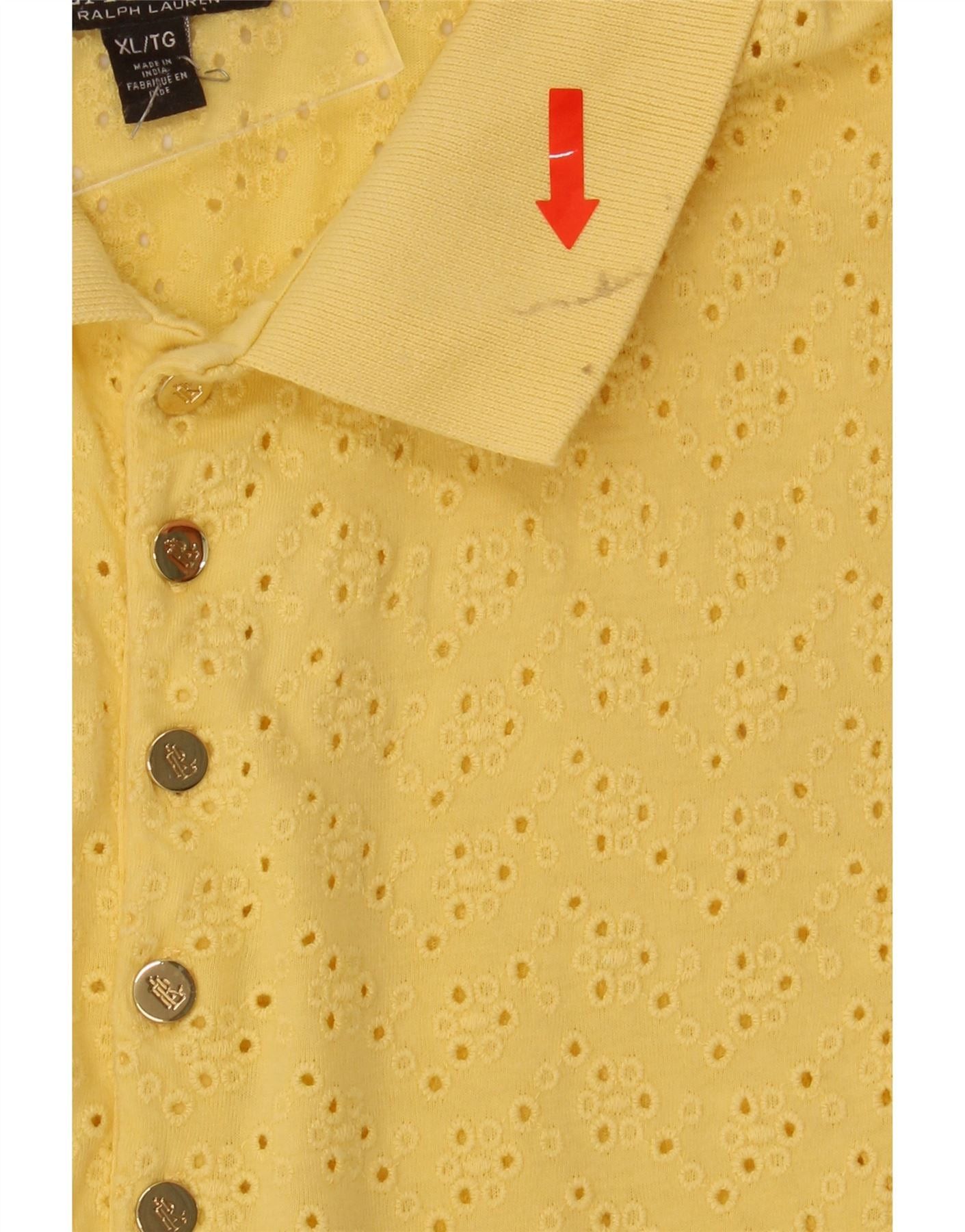 Ralph Lauren Womens Polo Shirt UK 18 XL Yellow Size XL / US 12-14 / IT 48-50 - 4 Thumbnail