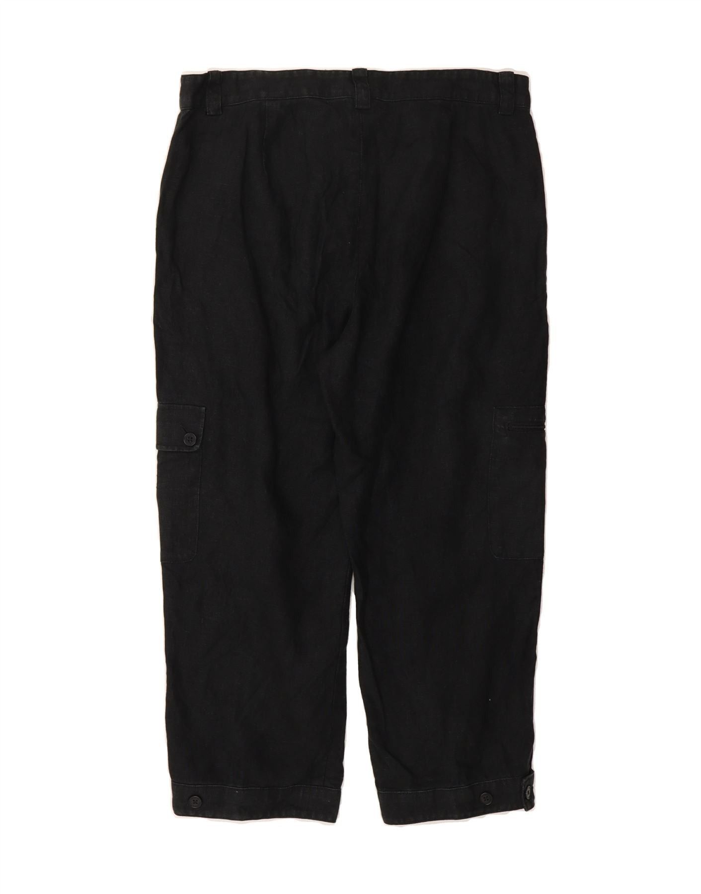 Ralph Lauren Womens Cargo Capri Trousers US 8 Medium W32 L23 Black Linen Size 27" / US 4 / IT 40 - 2 Thumbnail