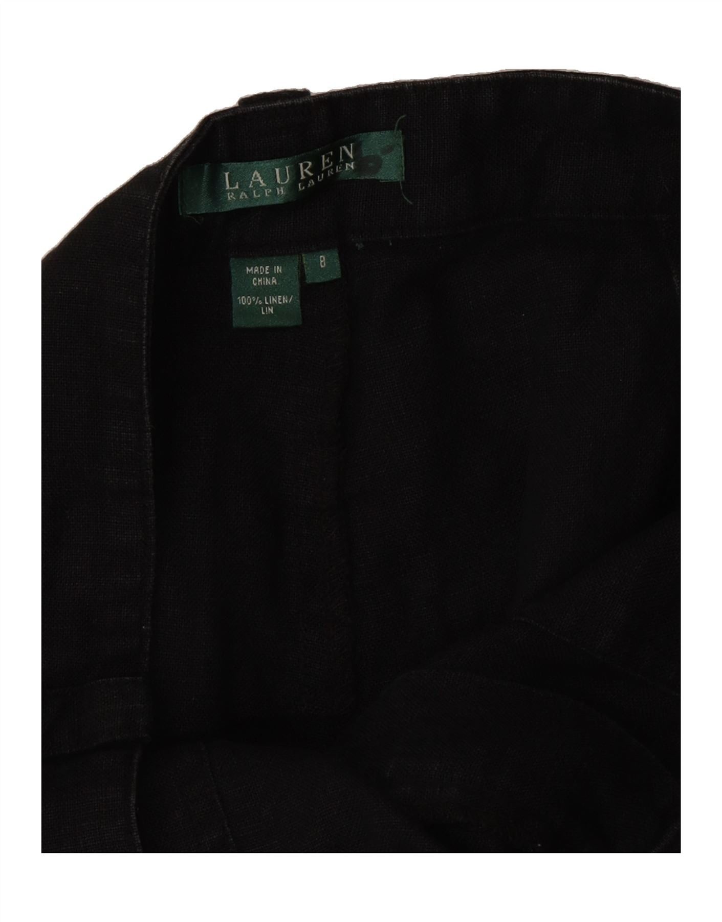 Ralph Lauren Womens Cargo Capri Trousers US 8 Medium W32 L23 Black Linen Size 27" / US 4 / IT 40 - 3 Thumbnail