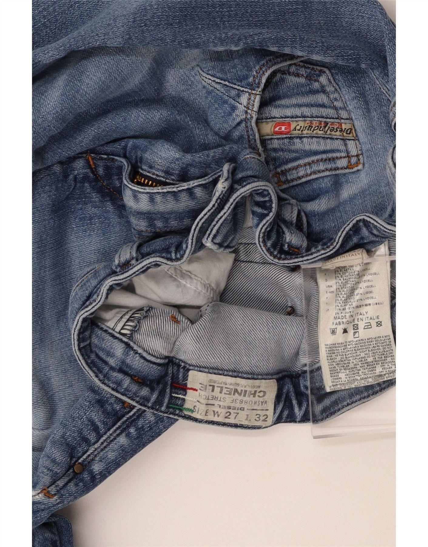 Diesel Womens Chinelle Slim Tapered Cropped Jeans W27 L24 Blue Cott Size 42" / US 20 - 3 Thumbnail