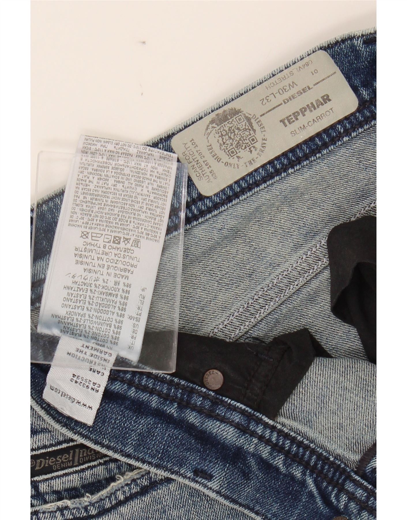 Diesel Womens Tepphar Slim Jeans W30 L32 Blue Cotton Size 42" / US 20 - 4 Thumbnail