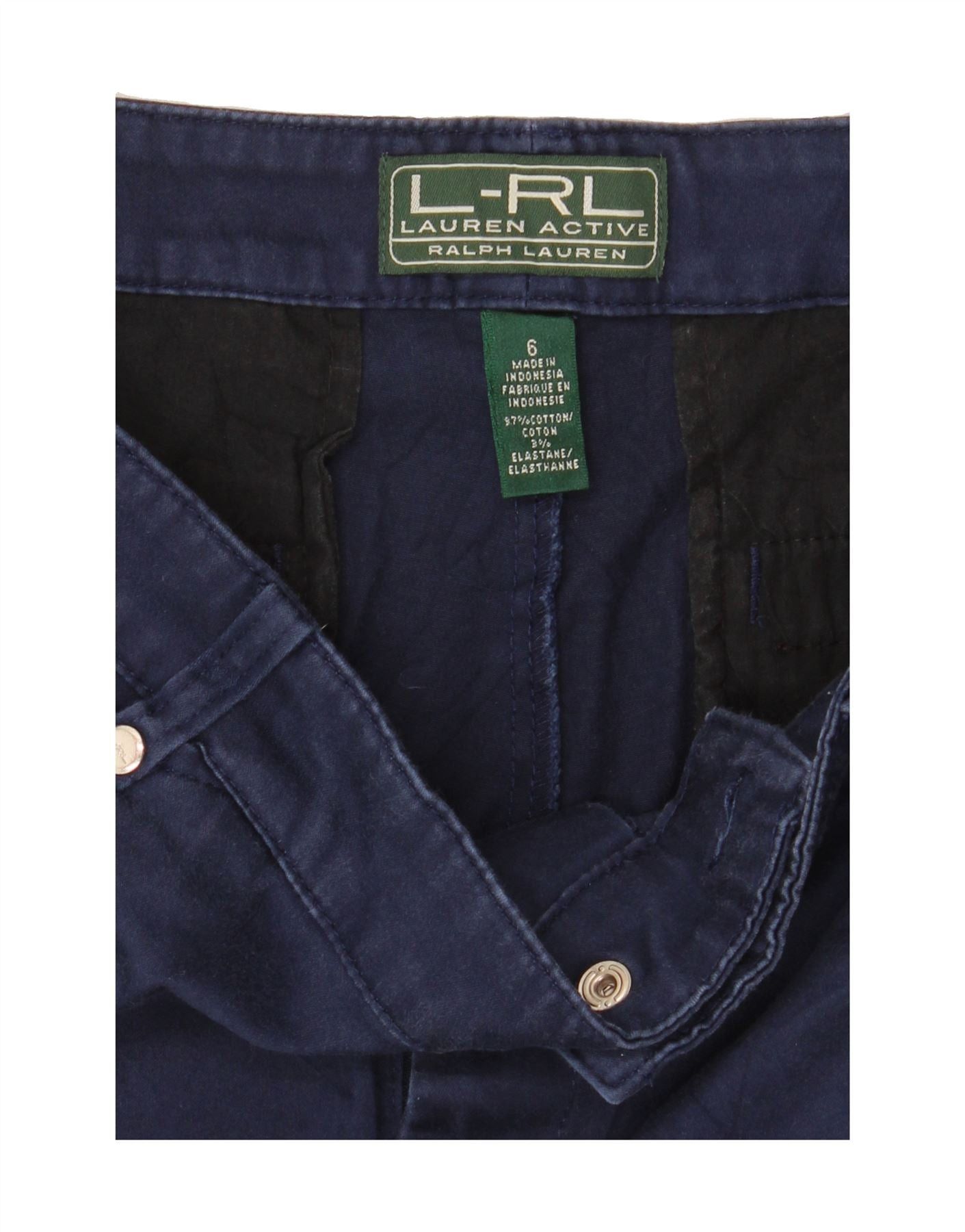 Ralph Lauren Womens Cargo Shorts US 6 Medium W30 Navy Blue Cotton Size 26" / US 2 / IT 38 - 3 Thumbnail