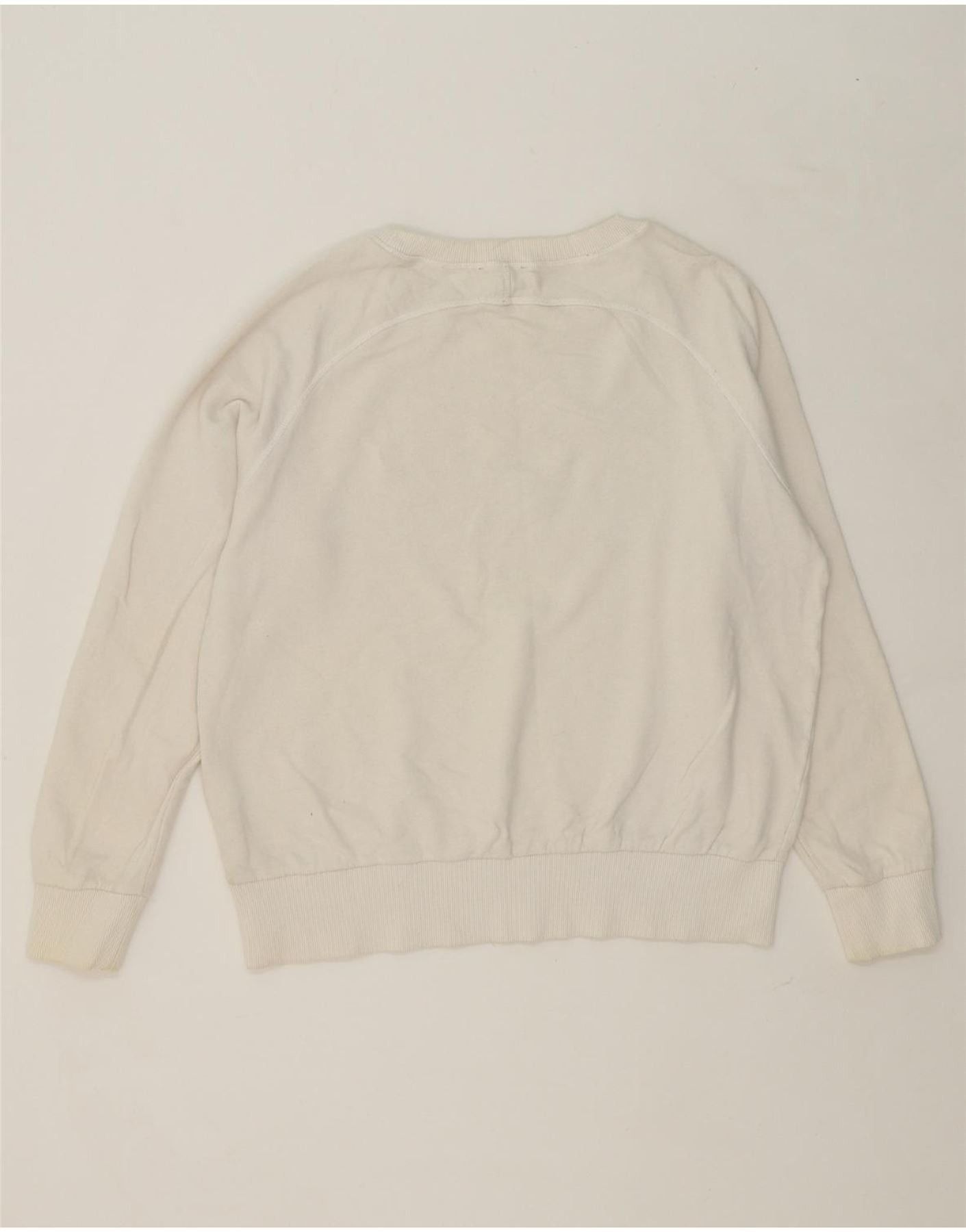 Diesel Womens Graphic Sweatshirt Jumper UK 14 Medium White Floral Size M / US 6-8 / IT 42-44 - 2 Thumbnail