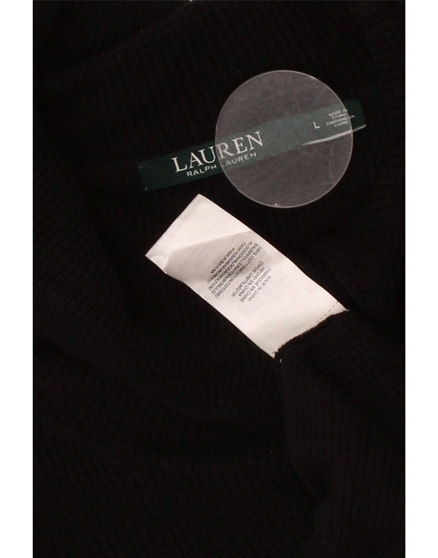 Ralph Lauren Womens Roll Neck Jumper Sweater UK 16 Large Black Cotton Size S / US 4 / IT 40 - 3 Thumbnail