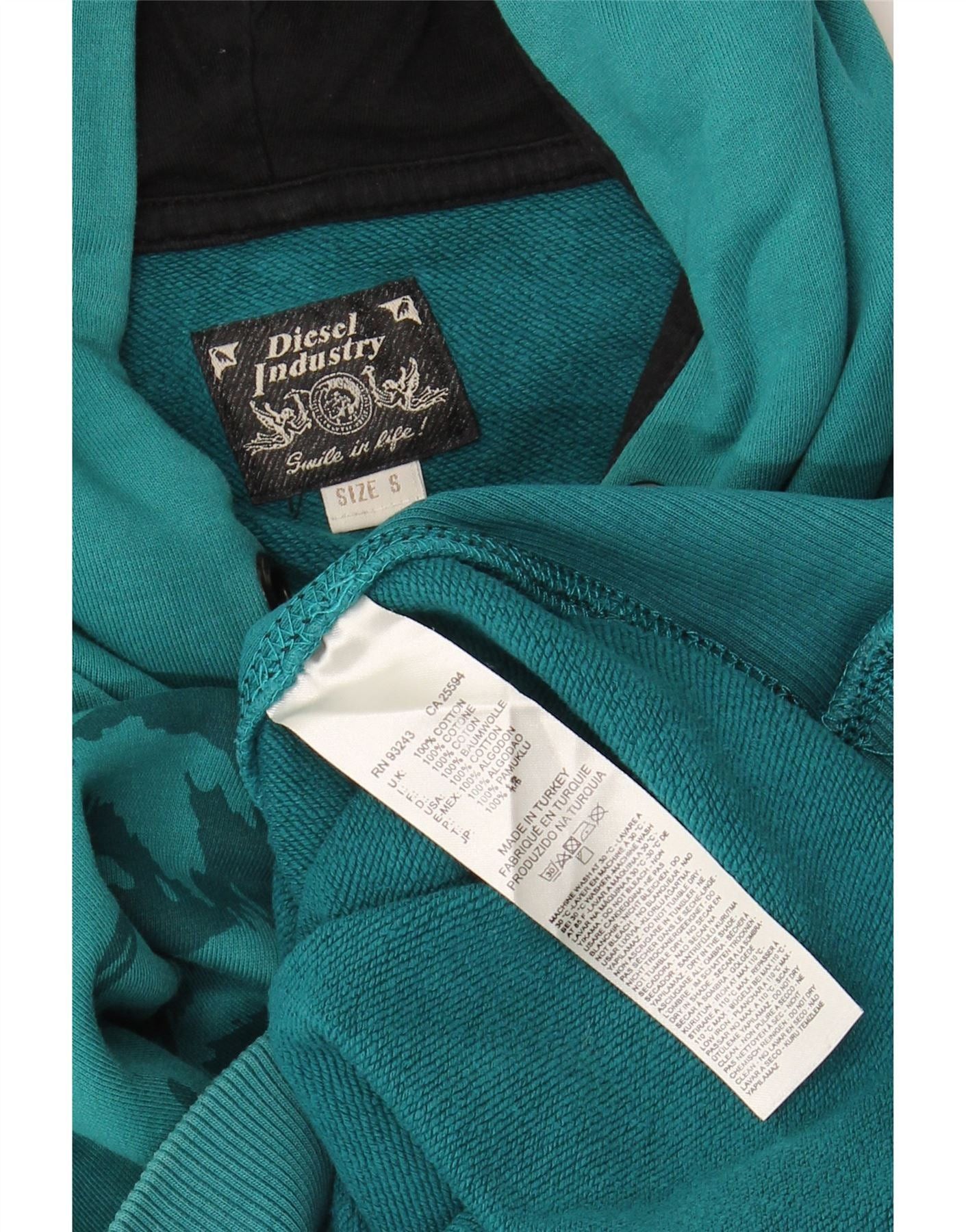 Diesel Mens Graphic Hoodie Jumper Small Green Cotton Size US S / EU 44-46 / 1 - 3 Thumbnail