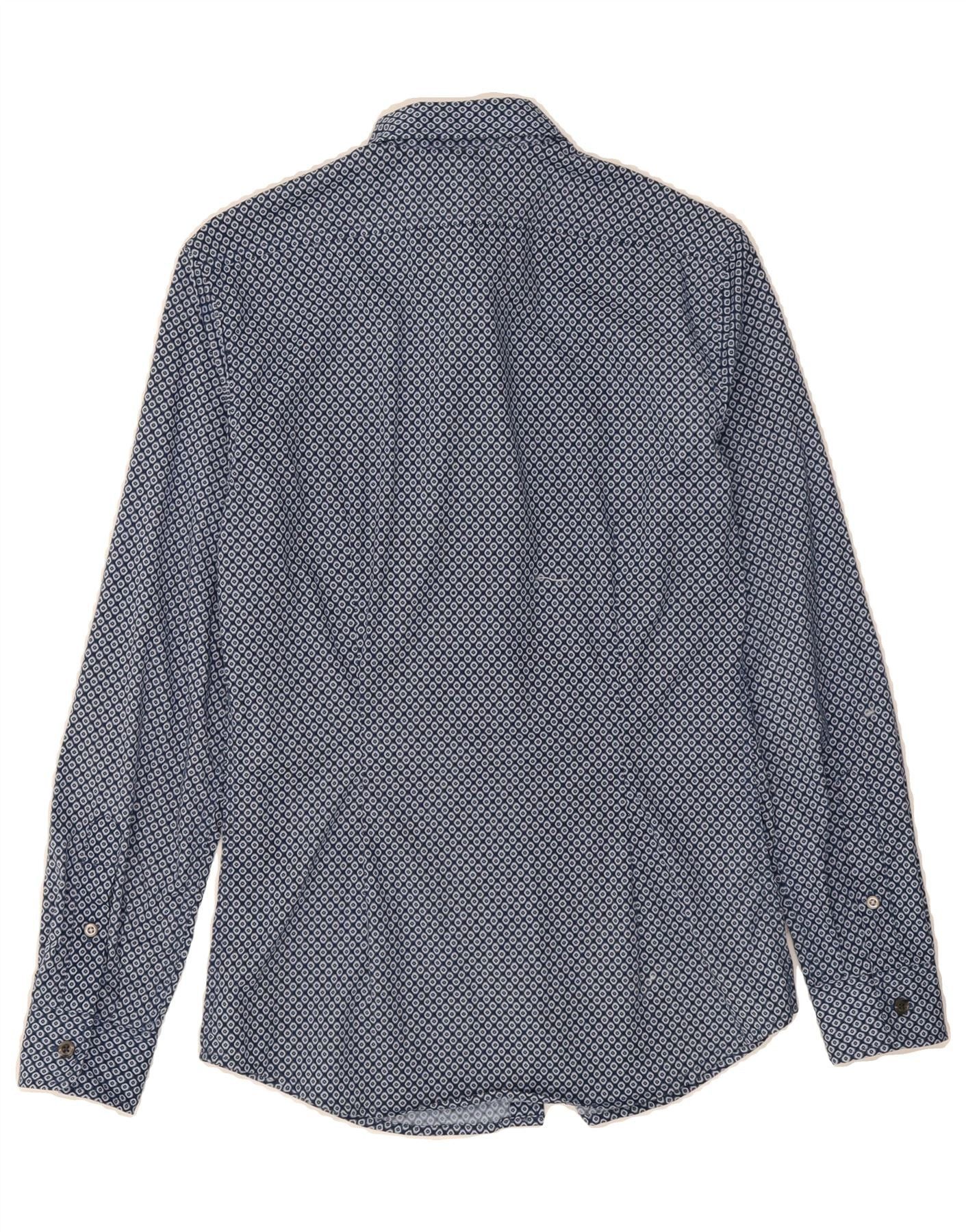 Diesel Mens Slim Fit Shirt Small Blue Geometric Cotton Size US S / EU 44-46 / 1 - 2 Thumbnail