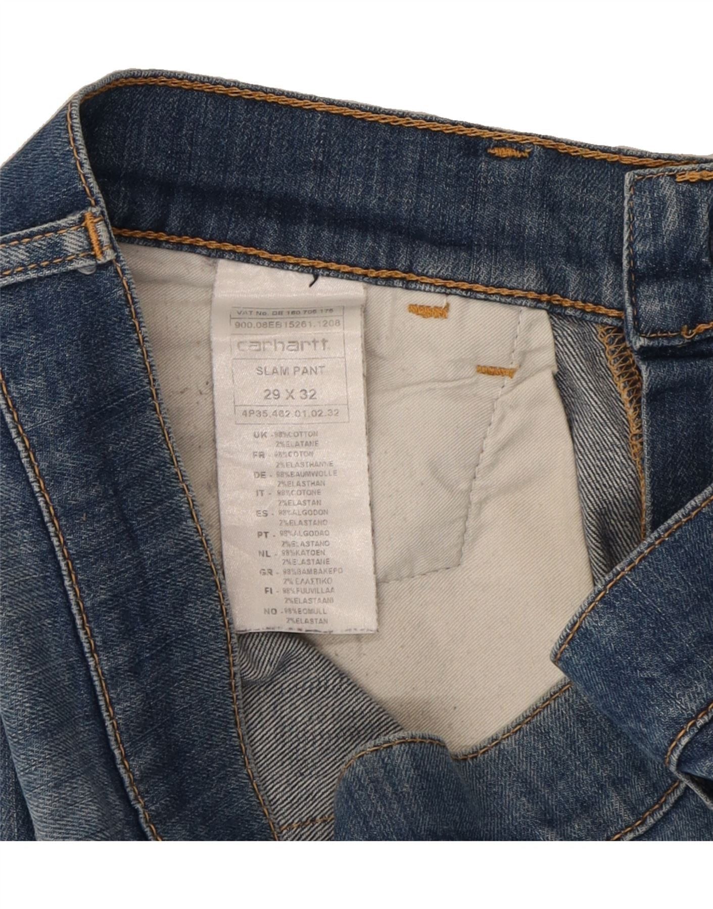 Carhartt Womens Slim Jeans W29 L32 Blue Cotton Size 42" / US 20 - 4 Thumbnail