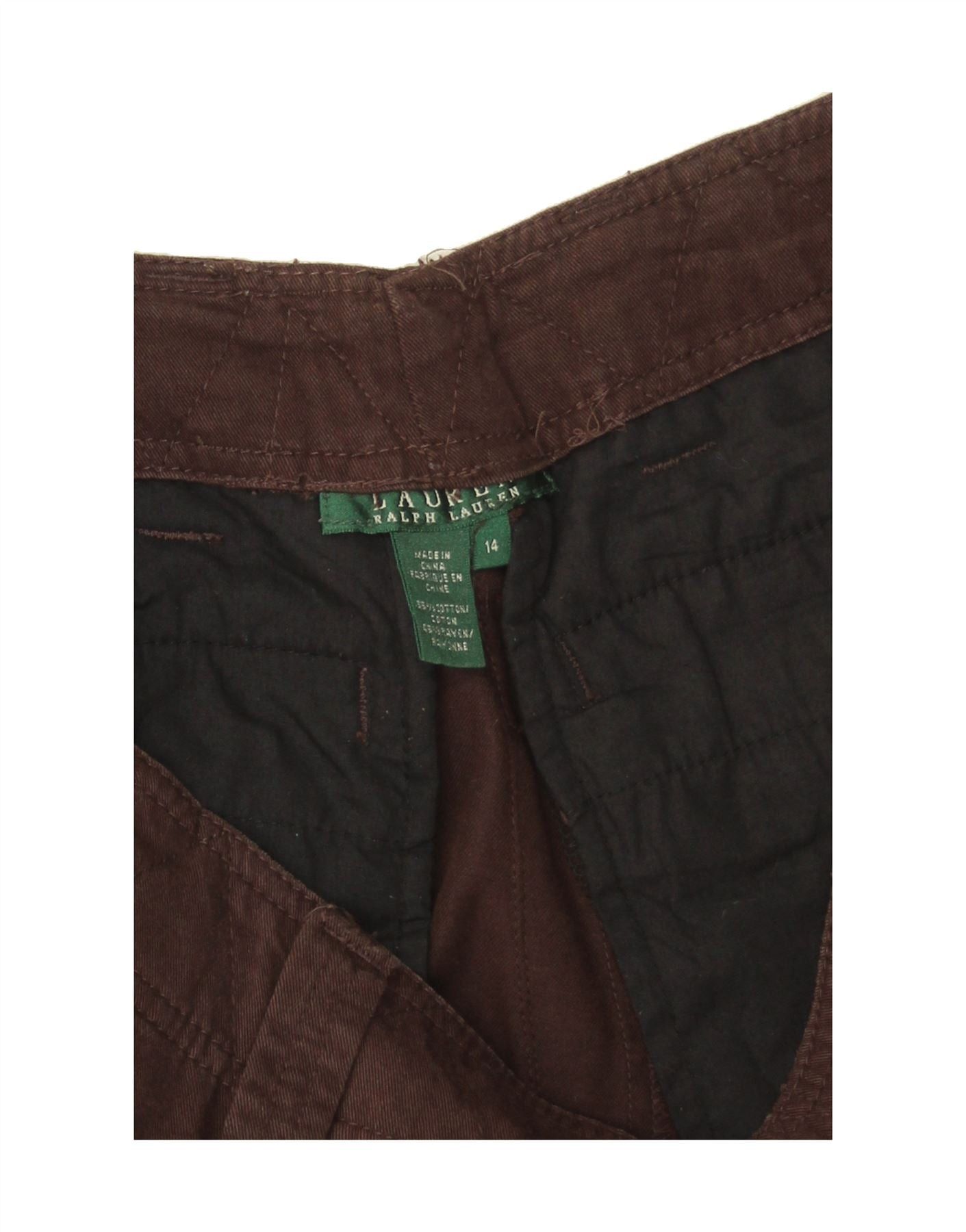 Ralph Lauren Womens Straight Crop Cargo Trousers US 14 XL W32 L26 Brown Size 32" / US 10 / IT 46 - 3 Thumbnail