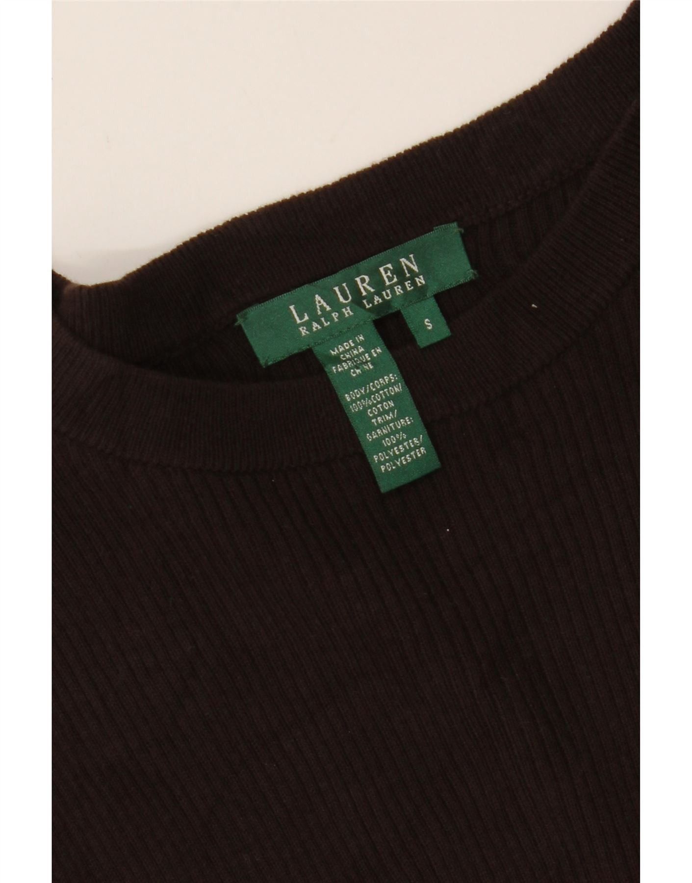 Ralph Lauren Womens Button Neck Jumper Sweater UK 8 Small Brown Cotton Size S / US 4 / IT 40 - 3 Thumbnail