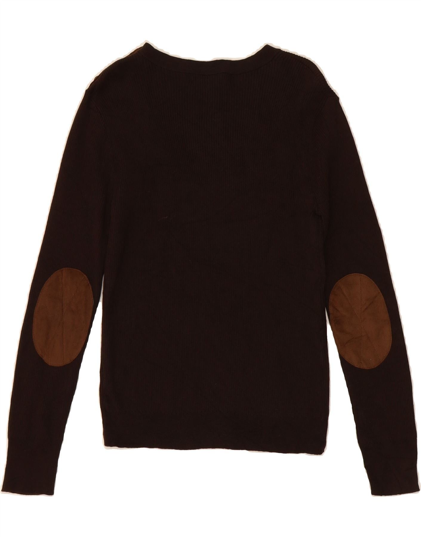 Ralph Lauren Womens Button Neck Jumper Sweater UK 8 Small Brown Cotton Size S / US 4 / IT 40 - 2 Thumbnail