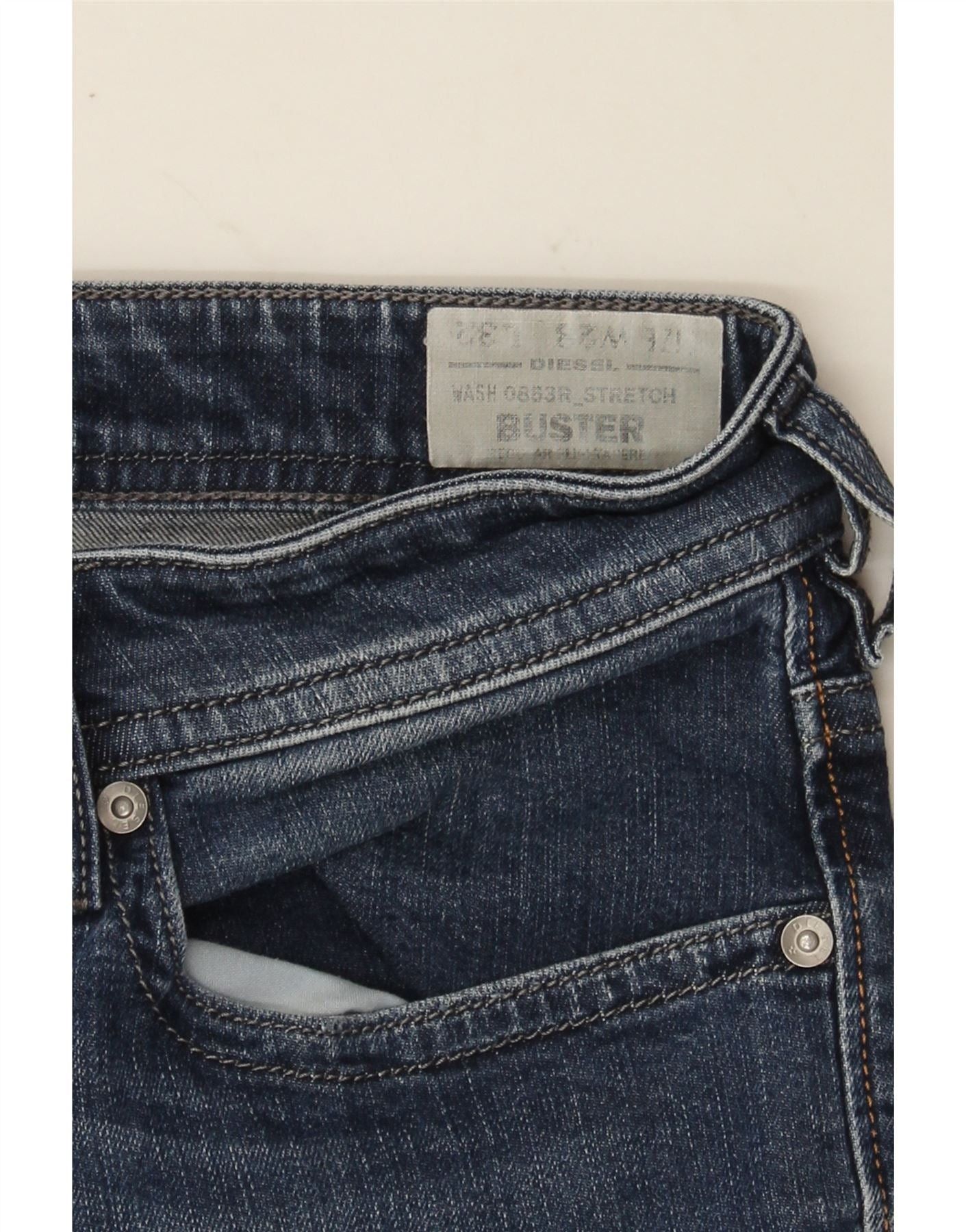 Diesel Womens Buster Slim Jeans W28 L31 Navy Blue Cotton Size 42" / US 20 - 3 Thumbnail