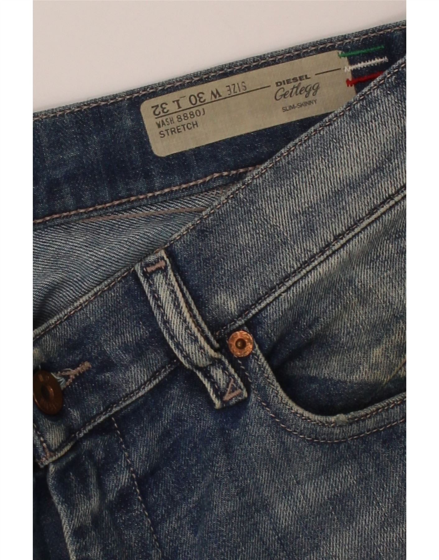 Diesel Womens Getlegg Low Waist Skinny Slim Jeans W34 L32 Blue Cott Size 24" / US 00 / IT 34 - 3 Thumbnail