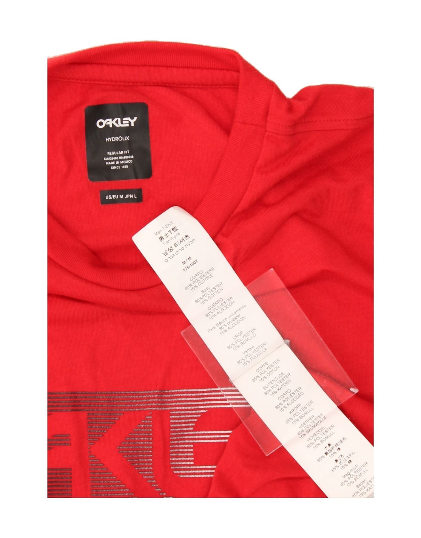 Oakley Mens Graphic T-Shirt Top Medium Red Polyester Size US M / EU 48-50 / 2 - 3 Thumbnail