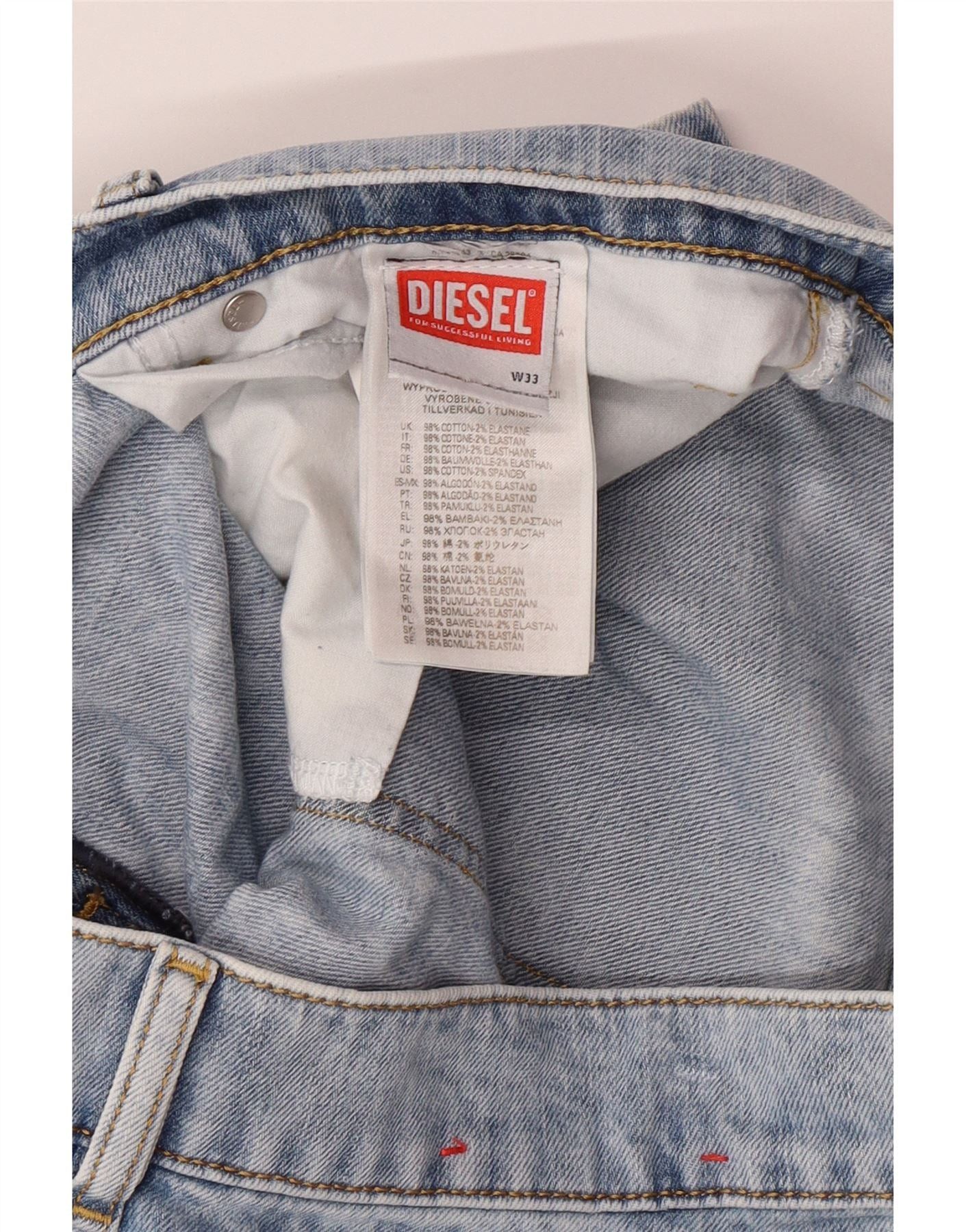 Diesel Womens Slim Jeans W33 L31 Blue Cotton Size 24" / US 00 / IT 34 - 3 Thumbnail