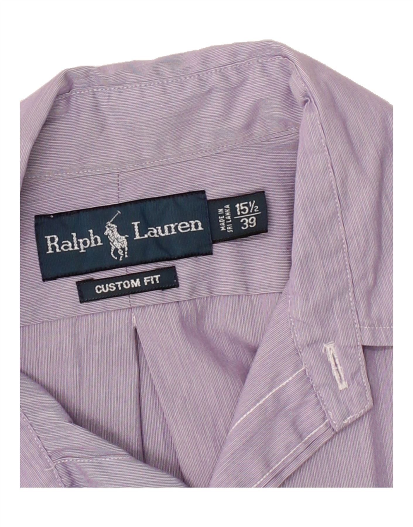 Ralph Lauren Mens Custom Fit Shirt 15 1/2 39 Medium Purple Cotton Size US M / EU 48-50 / 2 - 3 Thumbnail