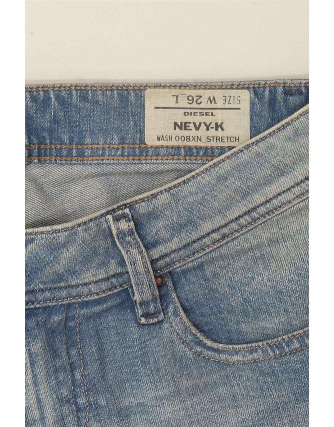 Diesel Womens Nevy Slim Jeans W26 L27 Blue Cotton Size 42" / US 20 - 3 Thumbnail