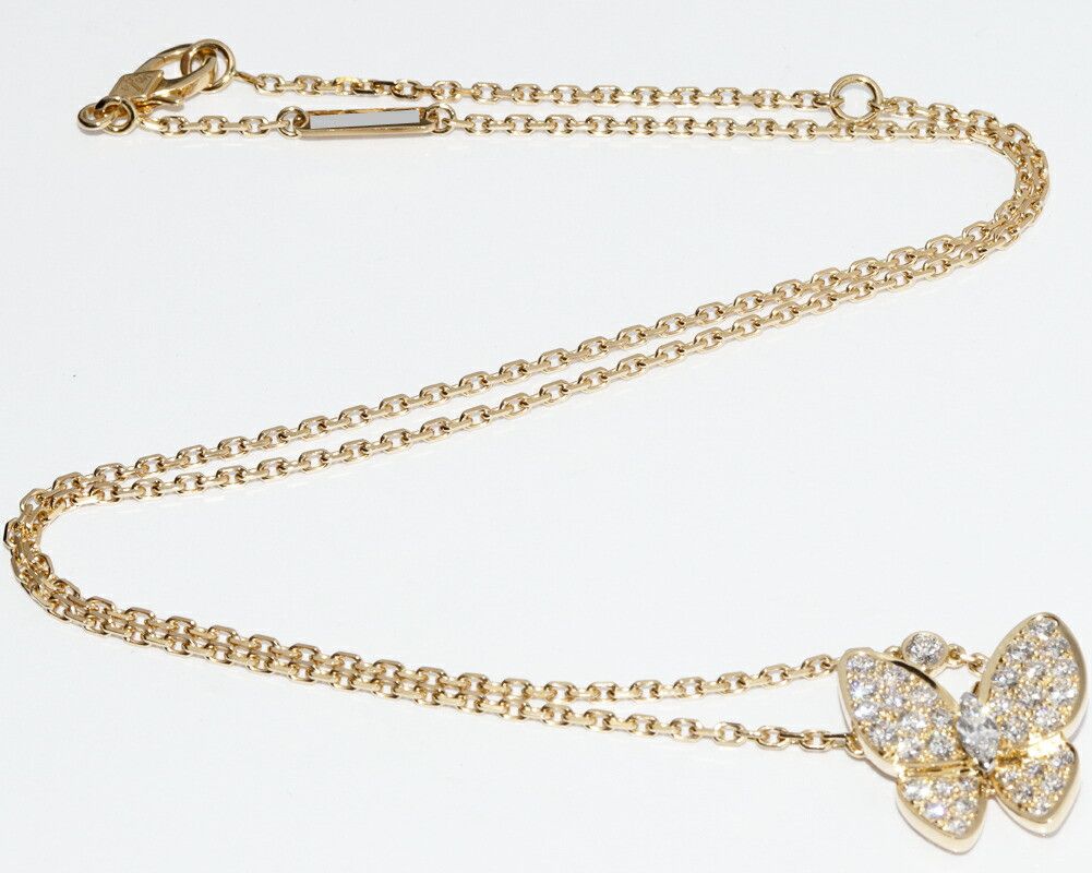 Van Cleef & Arpels Van Cleef & Arpels Van Cleef & Arpels K18YG Dou Papillon Pendant Necklace VCARP3DP00 Metal Necklace VCARP3DP00 DUTY FREE for USA Size ONE SIZE - 4 Thumbnail