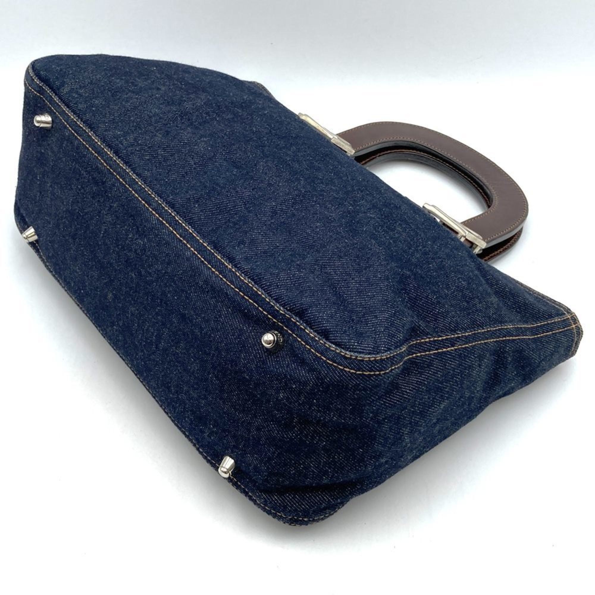Fendi FENDI handbag tote bag denim leather navy women's men's Size ONE SIZE - 2 Thumbnail