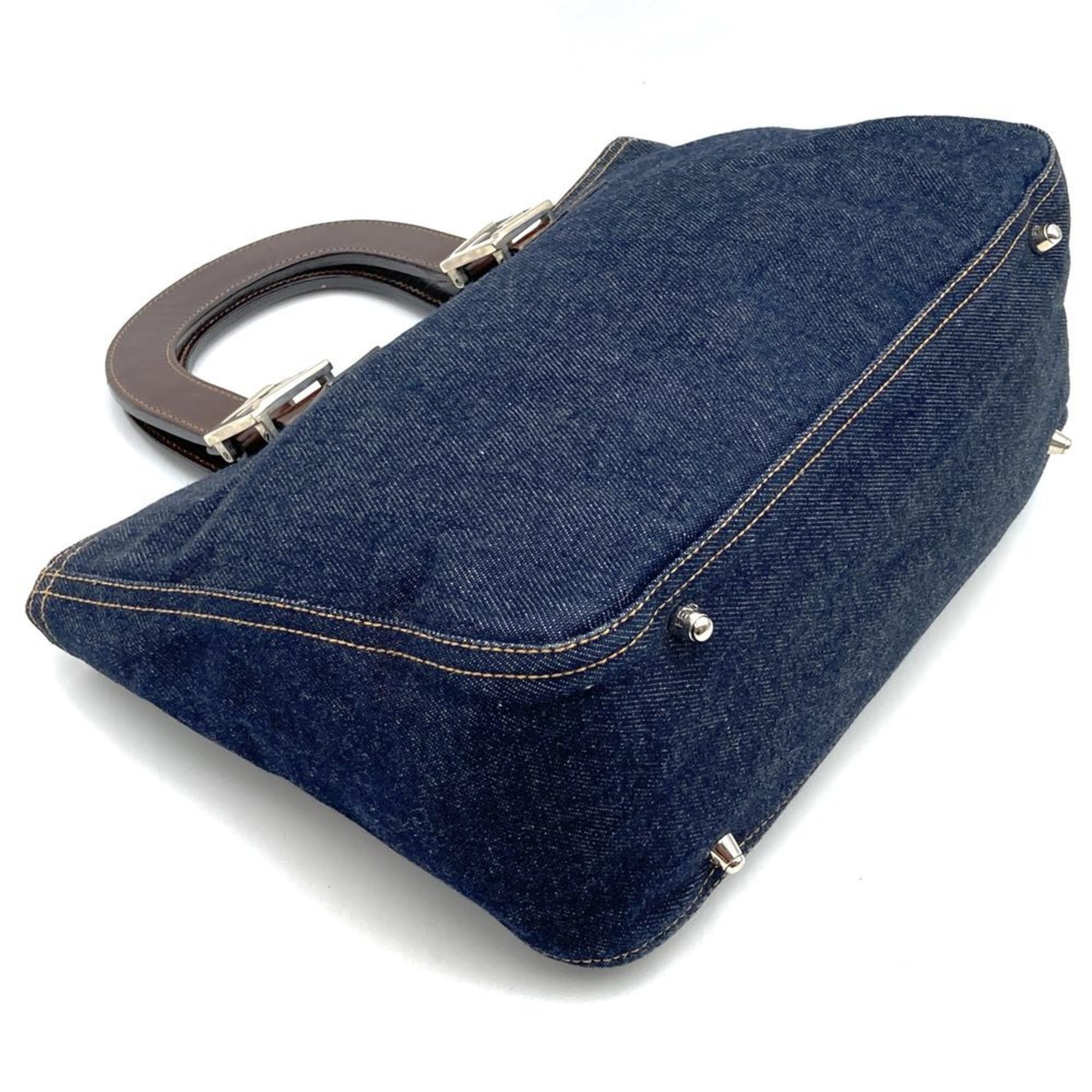Fendi FENDI handbag tote bag denim leather navy women's men's Size ONE SIZE - 3 Thumbnail