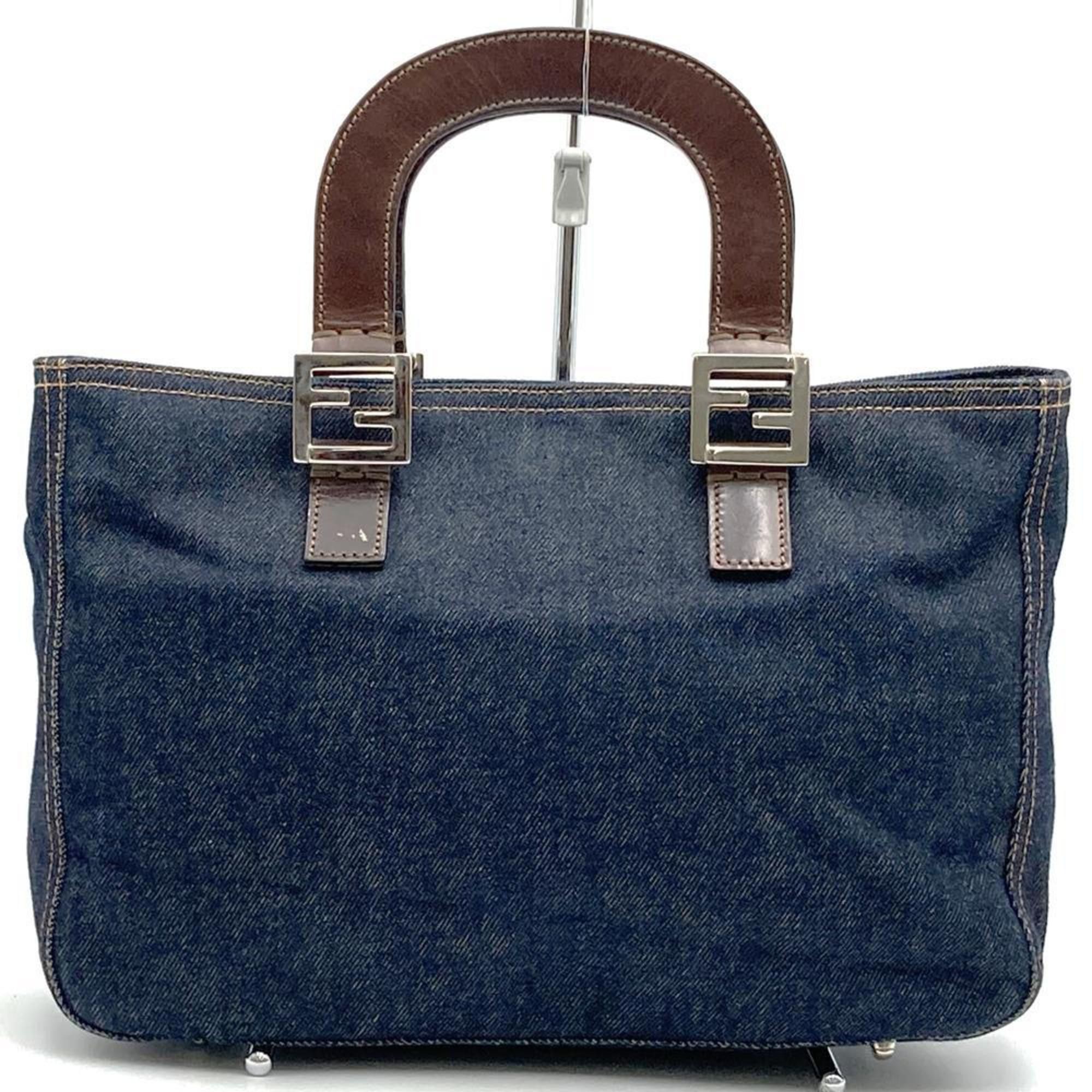 Fendi FENDI handbag tote bag denim leather navy women's men's Size ONE SIZE - 5 Thumbnail