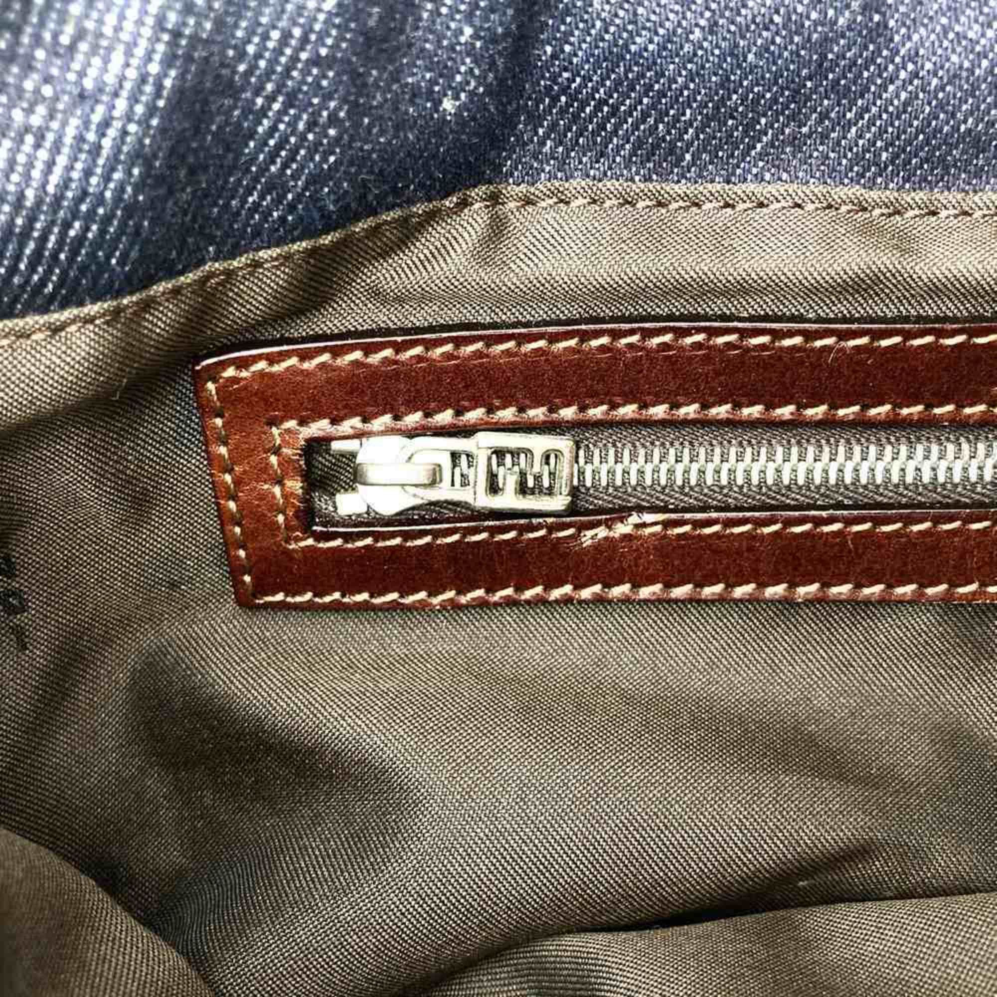Fendi FENDI handbag tote bag denim leather navy women's men's Size ONE SIZE - 12 Thumbnail