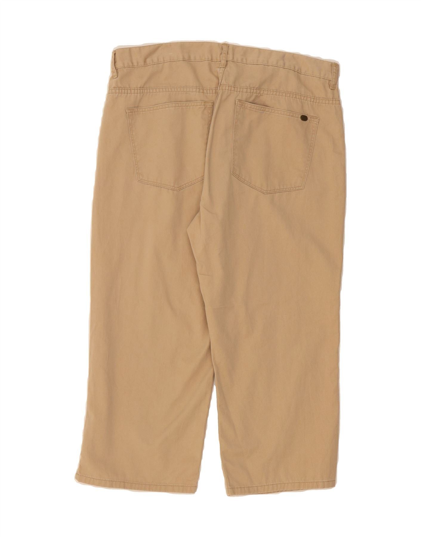 Ralph Lauren Womens Straight Capri Trousers US 14 XL W36 L22 Beige Cotton Size 32" / US 10 / IT 46 - 2 Thumbnail