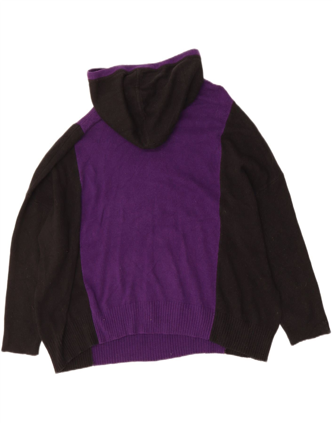 Ralph Lauren Womens Hooded Jumper Sweater UK 22 3XL Purple Colourblock Size XXL / US 16-18 / IT 52-54 - 2 Thumbnail