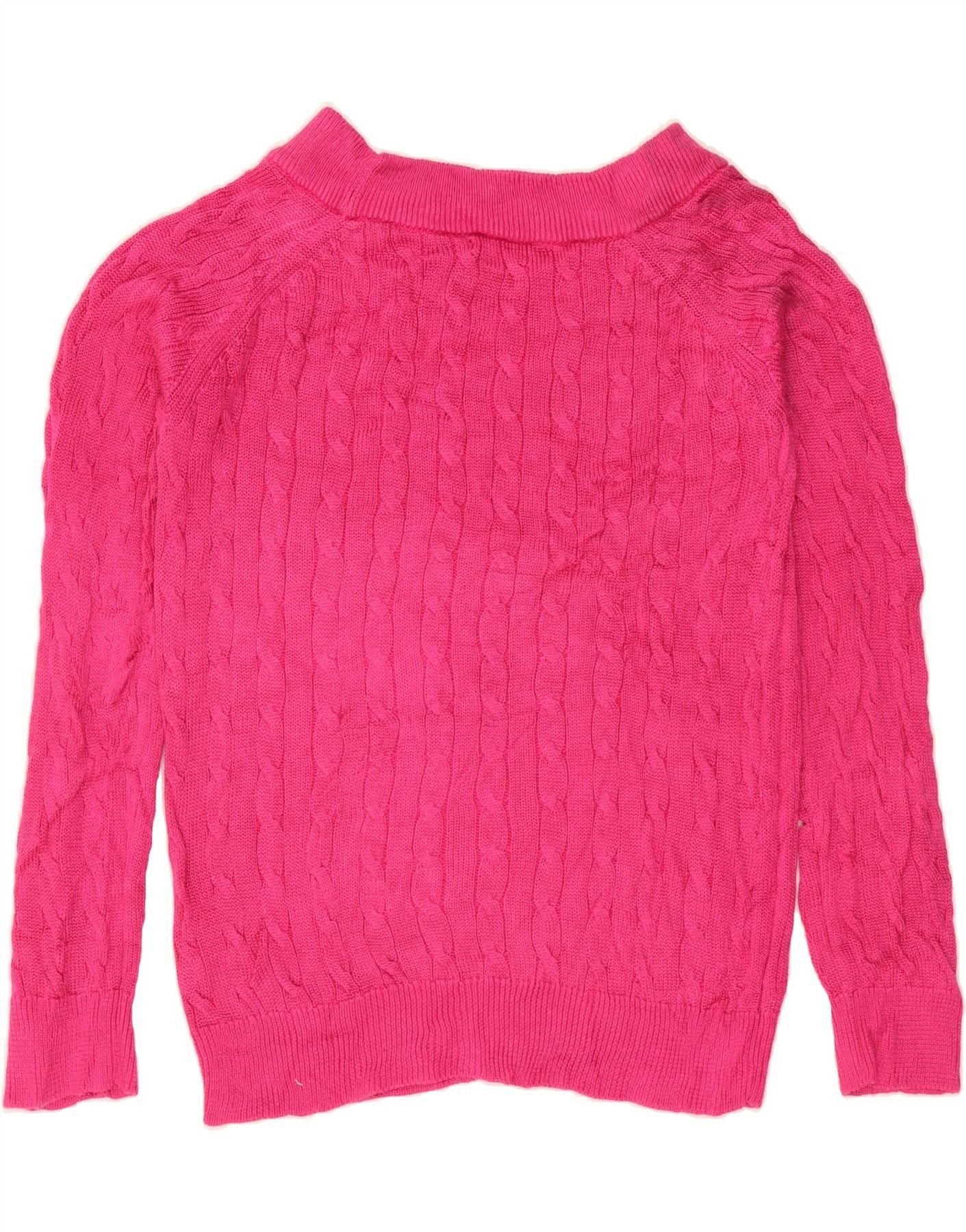 Ralph Lauren Womens Boat Neck Jumper Sweater UK 14 Large Pink Cotton Size L / US 10 / IT 46 - 2 Thumbnail