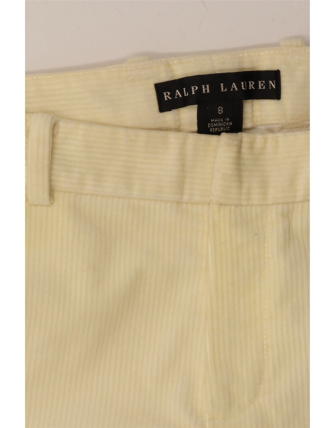 Ralph Lauren Womens Straight Corduroy Trousers US 8 Medium W32 L33 Yellow Size 27" / US 4 / IT 40 - 3 Thumbnail