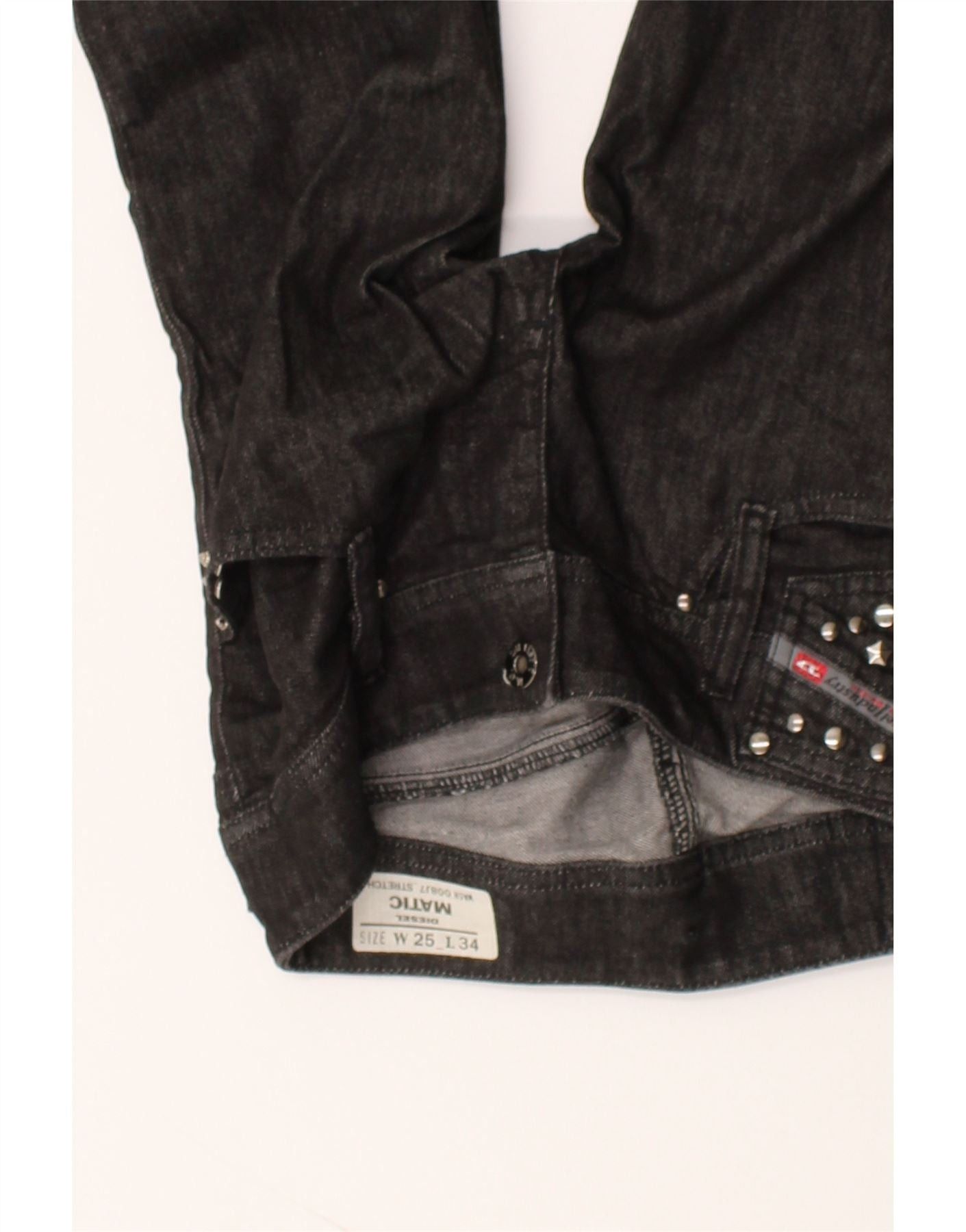 Diesel Womens Matic Slim Jeans W25 L28 Black Cotton Size 42" / US 20 - 3 Thumbnail