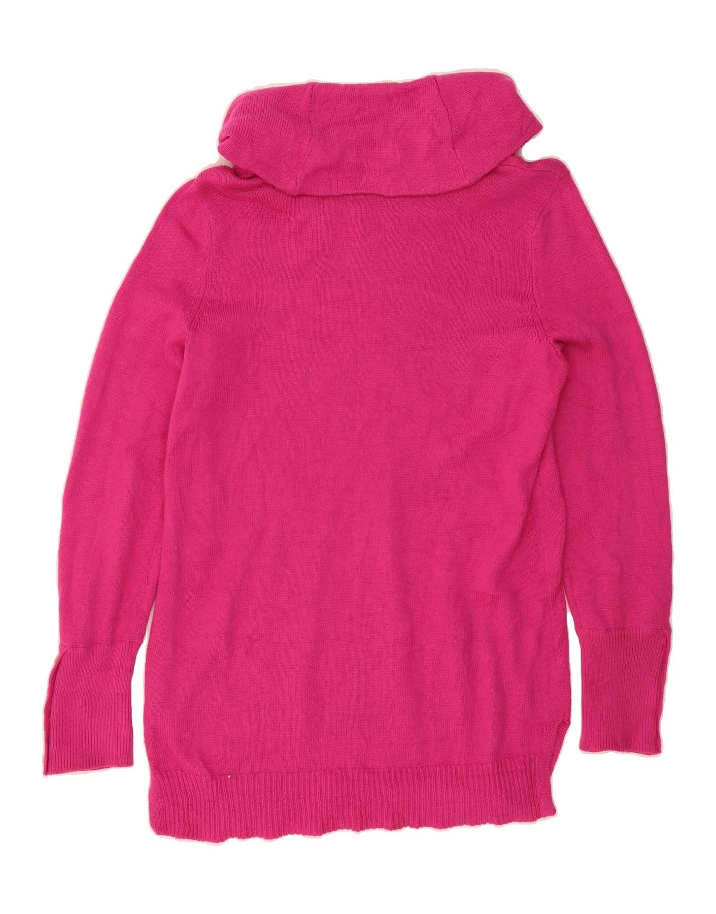 Ralph Lauren Womens Petite Roll Neck Jumper Sweater UK 12 Medium Pink Size M / US 6-8 / IT 42-44 - 2 Thumbnail