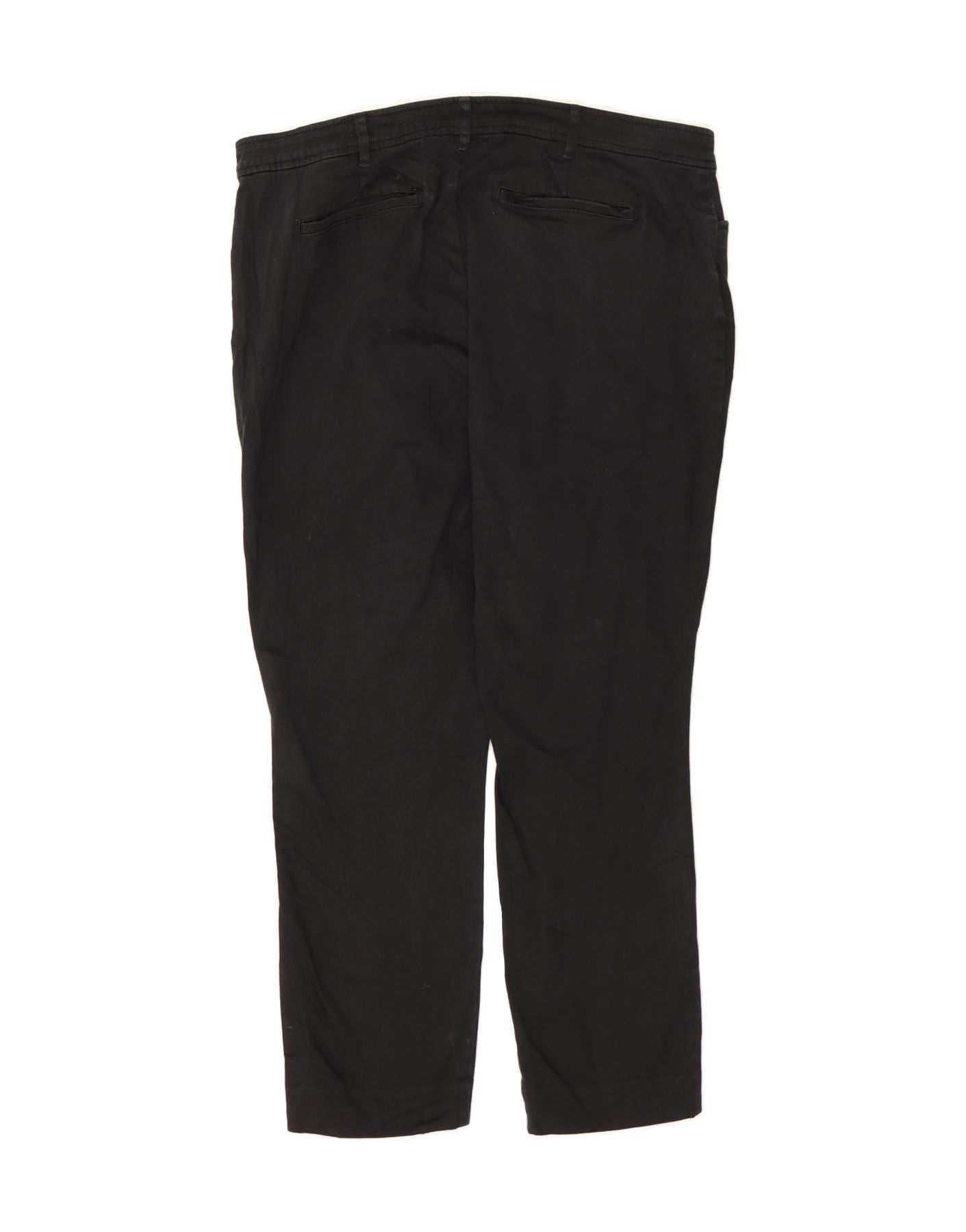 Ralph Lauren Womens Slim Casual Trousers US 14 XL W32 L25 Black Cotton Size 32" / US 10 / IT 46 - 2 Thumbnail