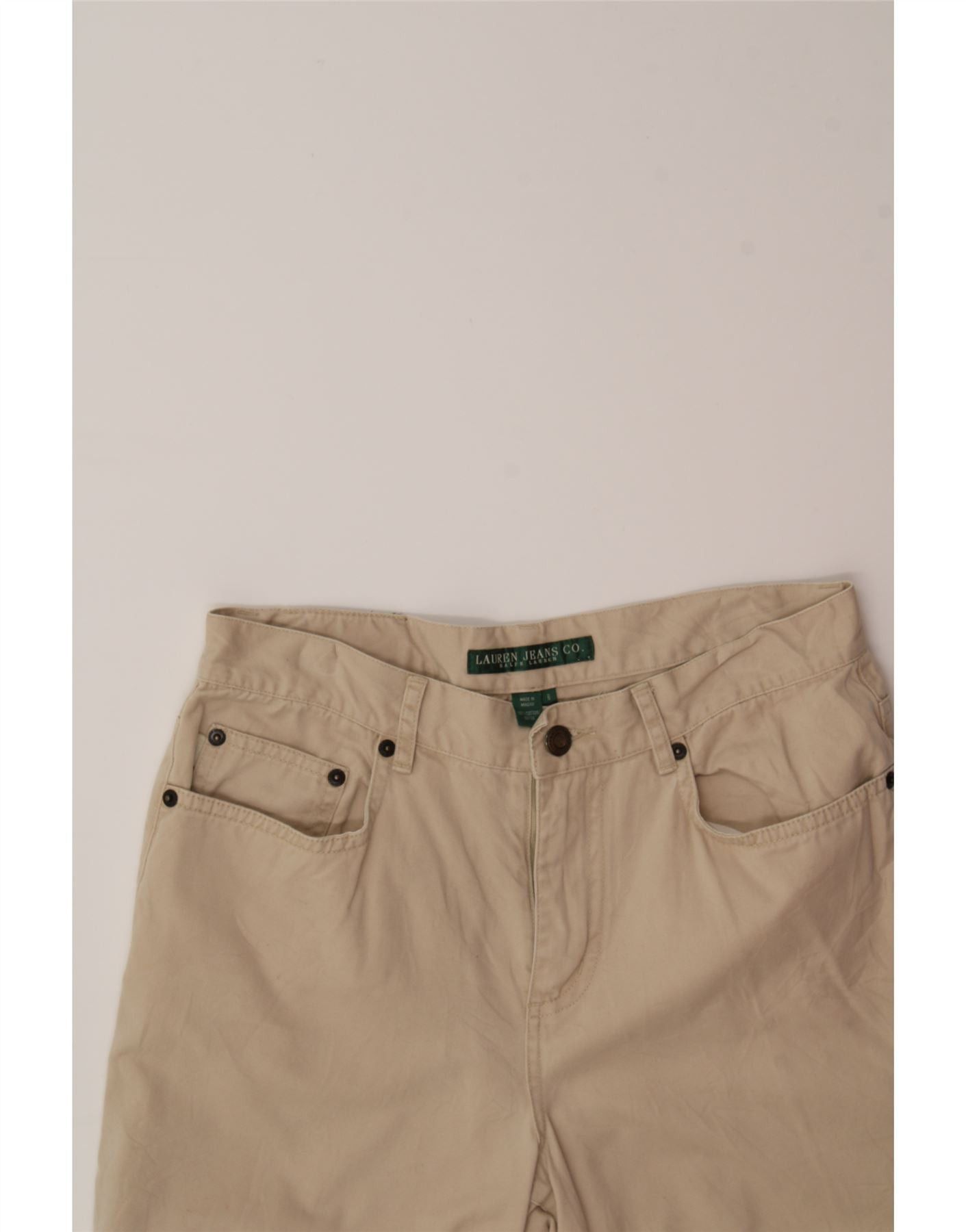 Ralph Lauren Womens Straight Capri Trousers US 6 Medium W29 L21 Beige Size 26" / US 2 / IT 38 - 3 Thumbnail