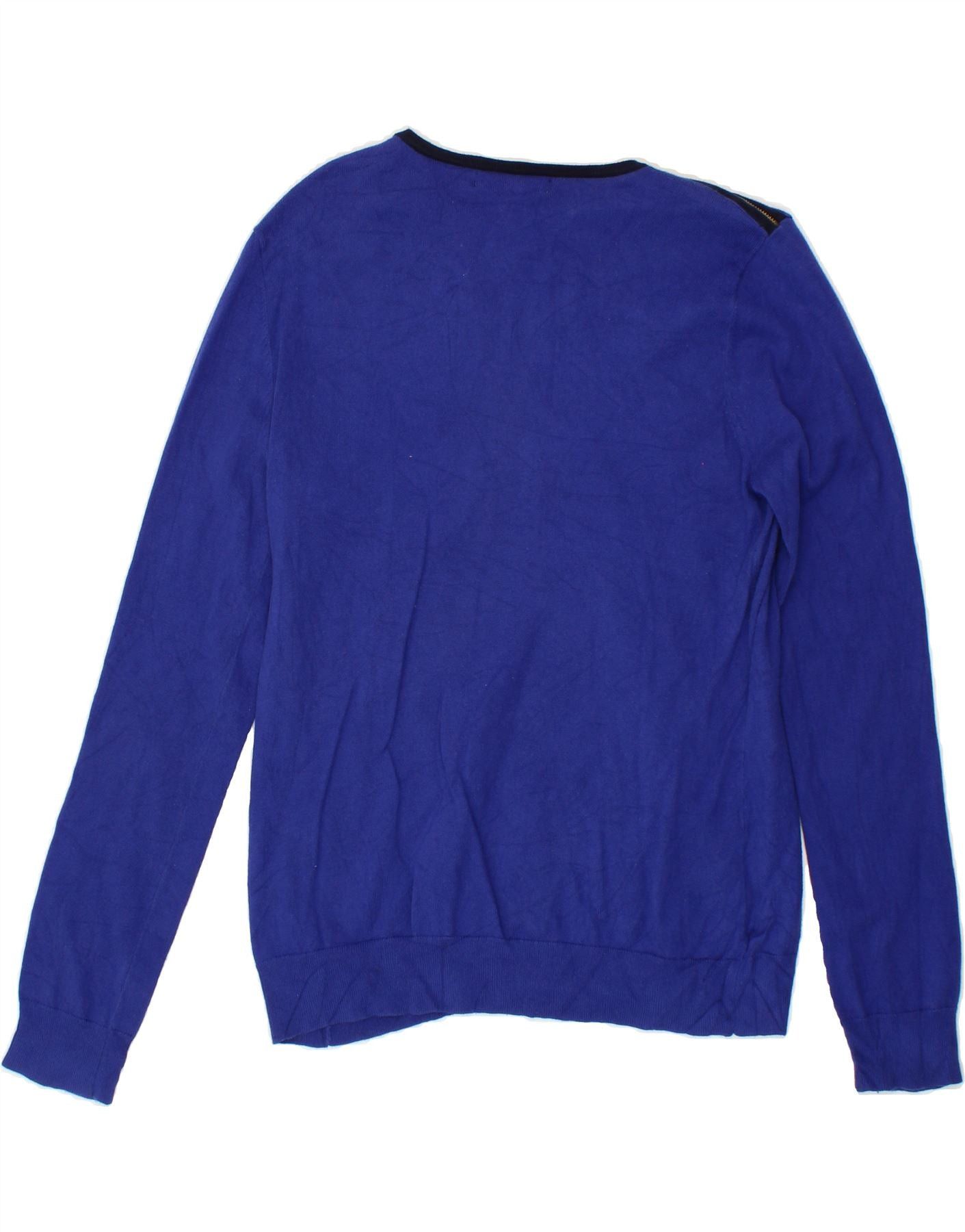 Ralph Lauren Womens Boat Neck Jumper Sweater UK 14 Large Blue Cotton Size L / US 10 / IT 46 - 2 Thumbnail