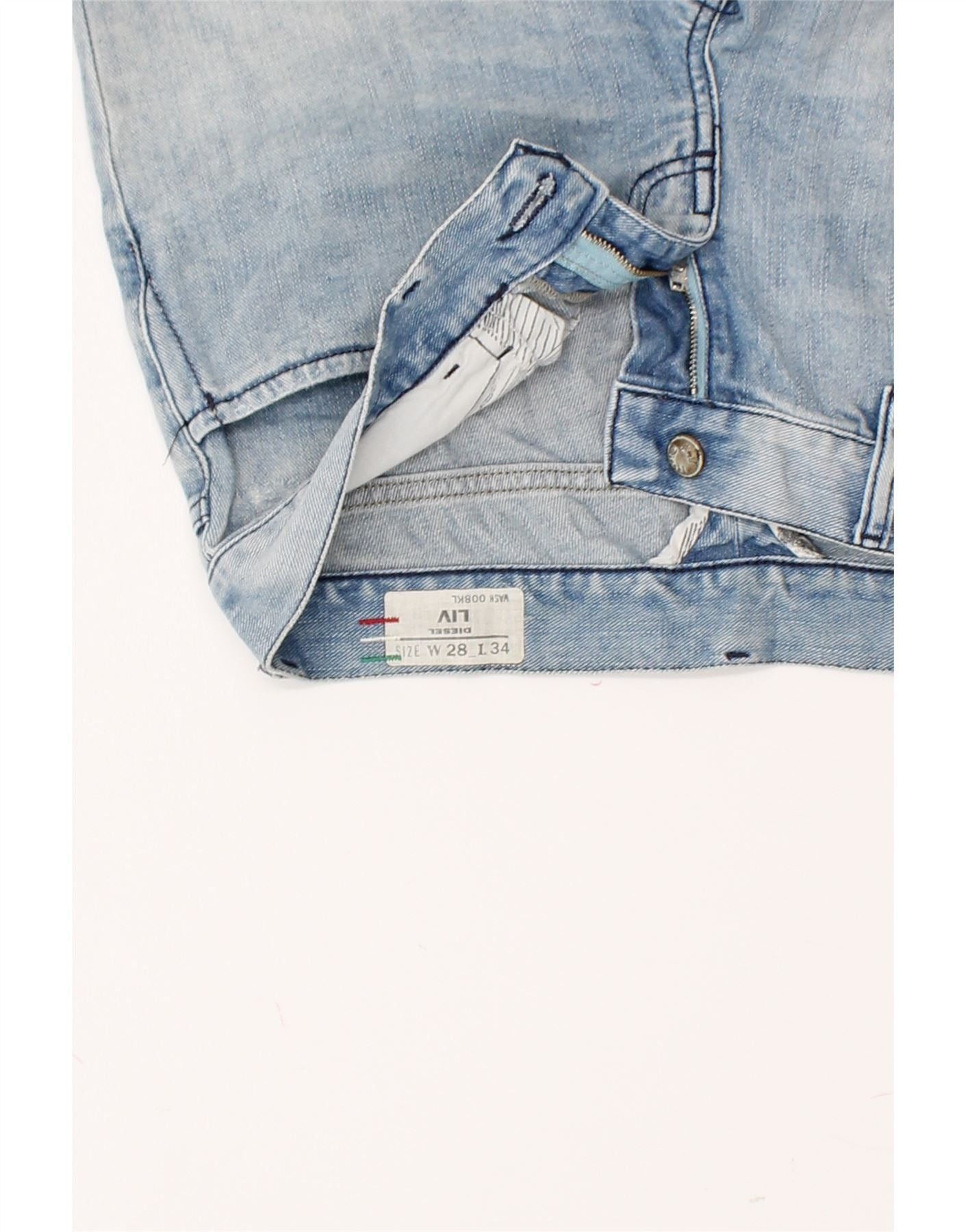 Diesel Womens Liv Straight Jeans W28 L27 Blue Cotton Size 42" / US 20 - 3 Thumbnail