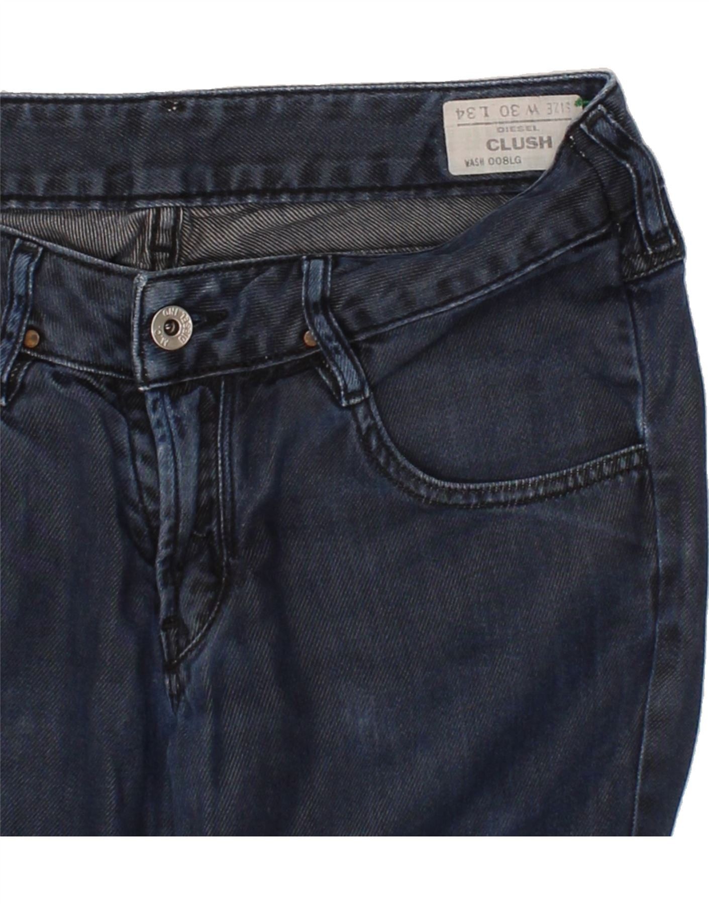 Diesel Womens Clush Straight Slim Jeans W30 L28 Navy Blue Cotton Size 42" / US 20 - 3 Thumbnail
