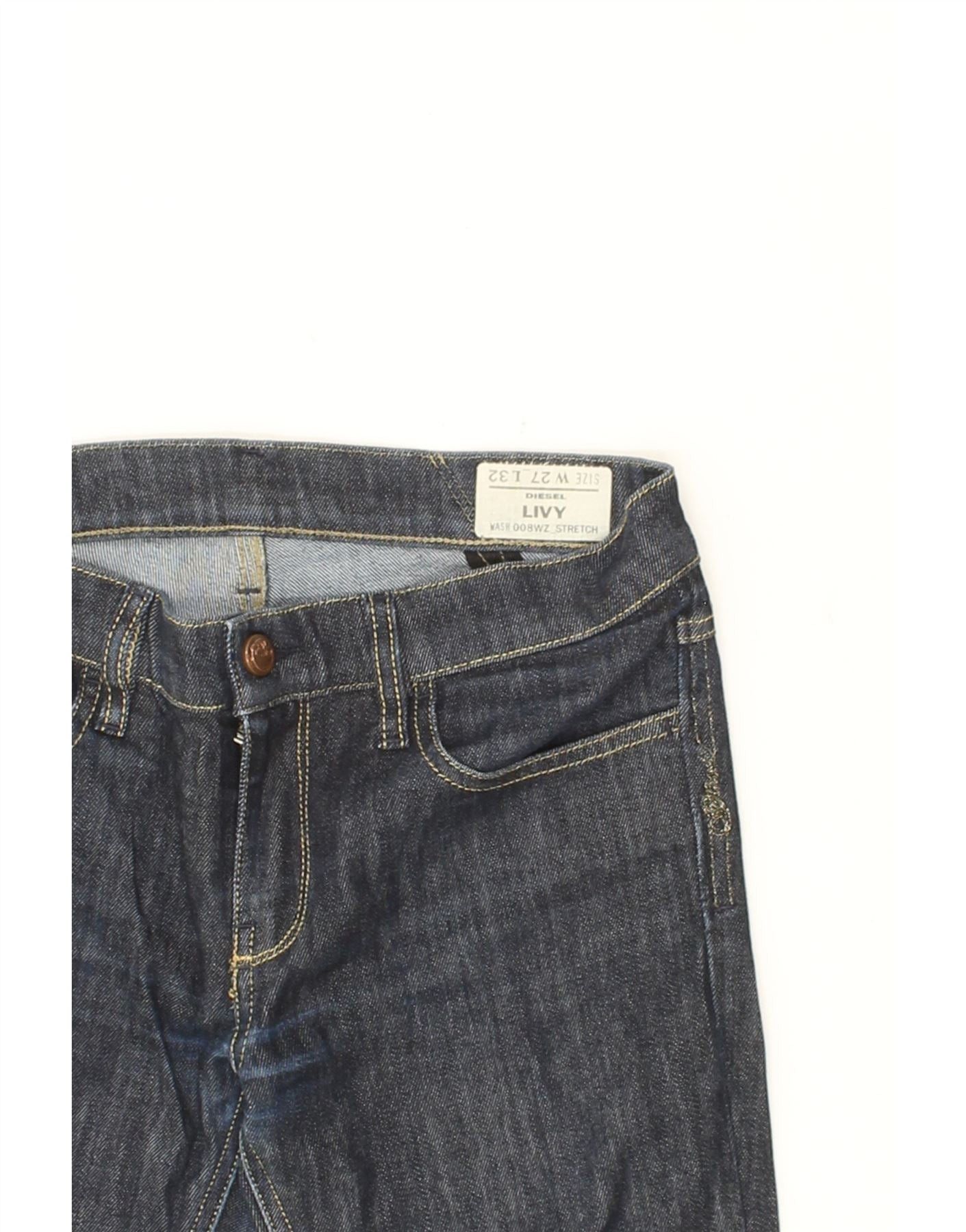 Diesel Womens Livy Slim Jeans W27 L32 Navy Blue Size 42" / US 20 - 3 Thumbnail