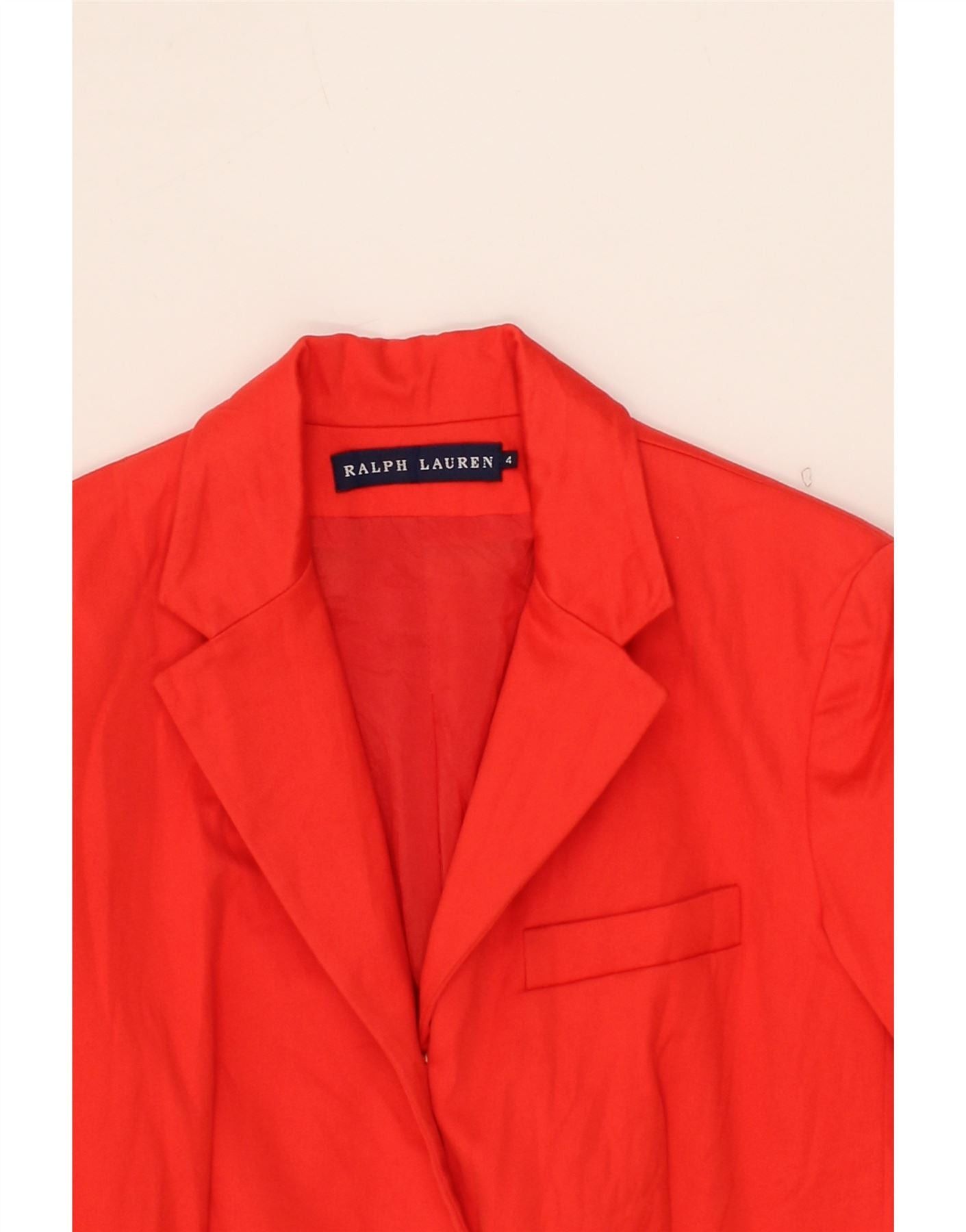 Ralph Lauren Womens 3 Button Blazer Jacket US 4 Small Red Cotton Size XS / US 0-2 / IT 36-38 - 3 Thumbnail
