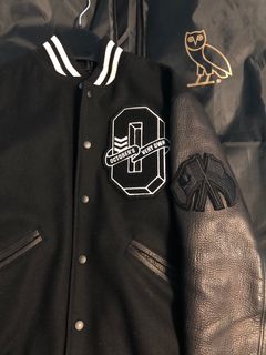 OVO X NFL Las Vegas Raiders Leather Wool Varsity Jacket Black October's  Very Own