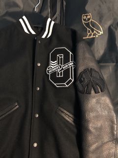 OVO X NFL Las Vegas Raiders Leather Wool Varsity Jacket Black October's  Very Own